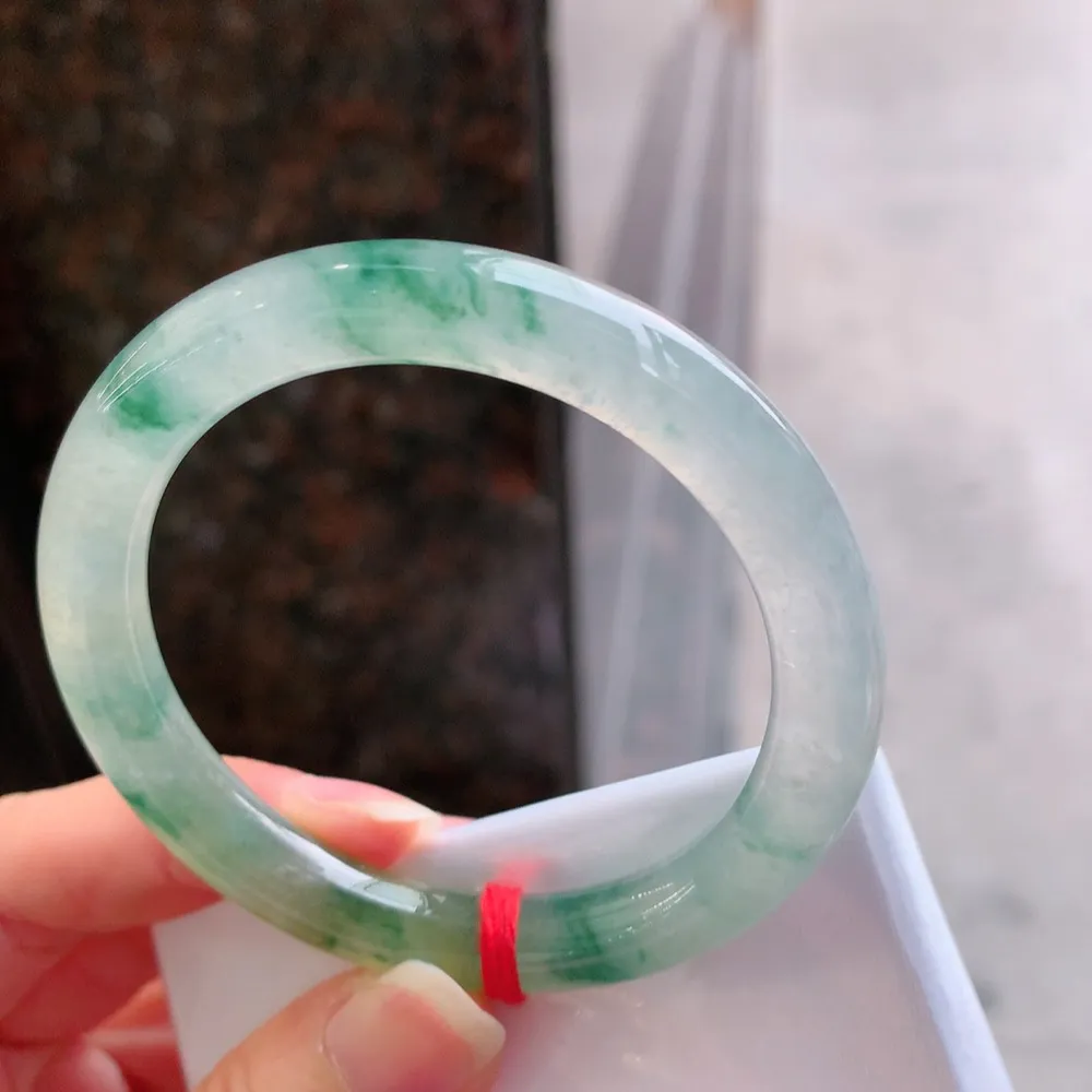 圆条高冰黄翡飘花 无瑕 尺寸:51.1/8.5/8.1 种色俱佳