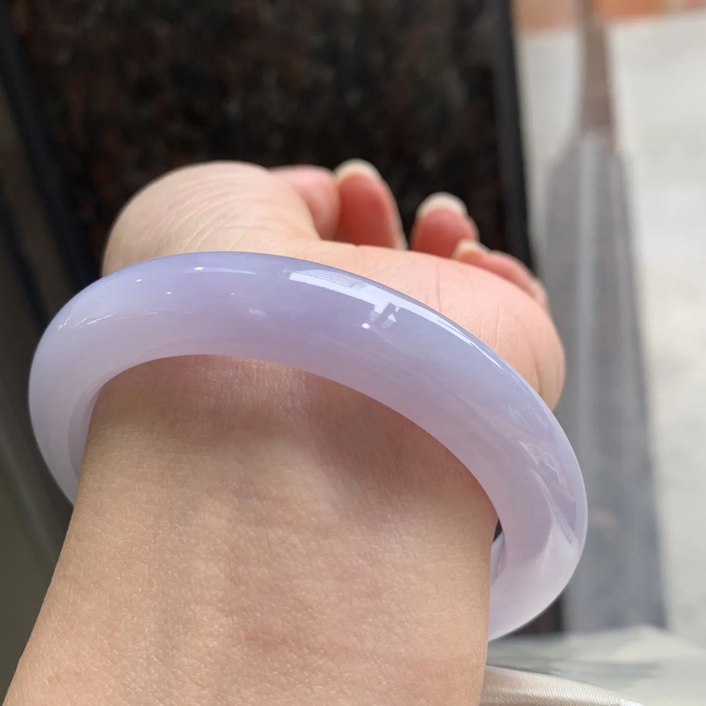 正圈满色冰紫 无瑕 尺寸:54.1/11/9 实物紫淡一分 超美🥰🥰