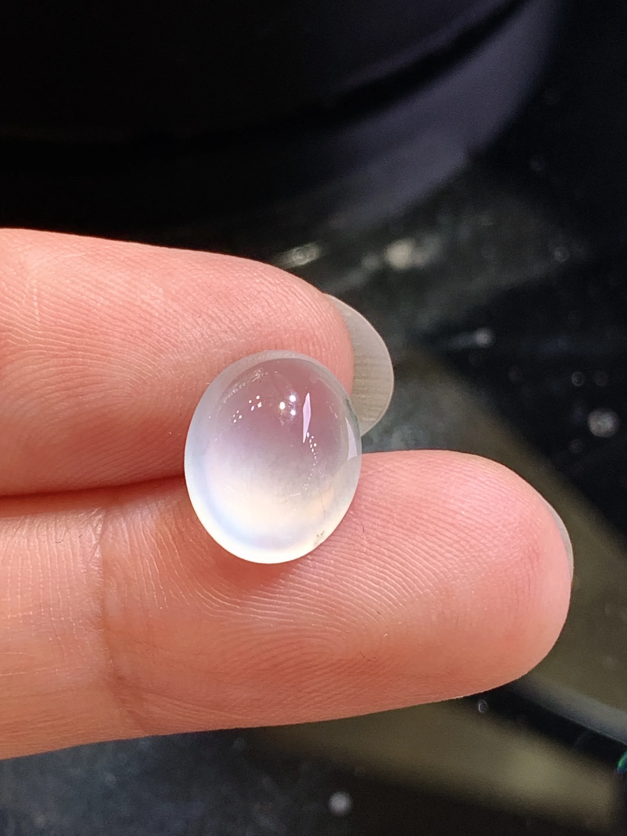 镶嵌款 冰种蛋面 玉质细腻 色泽清新艳丽 整体尺寸11.8*9*5.3