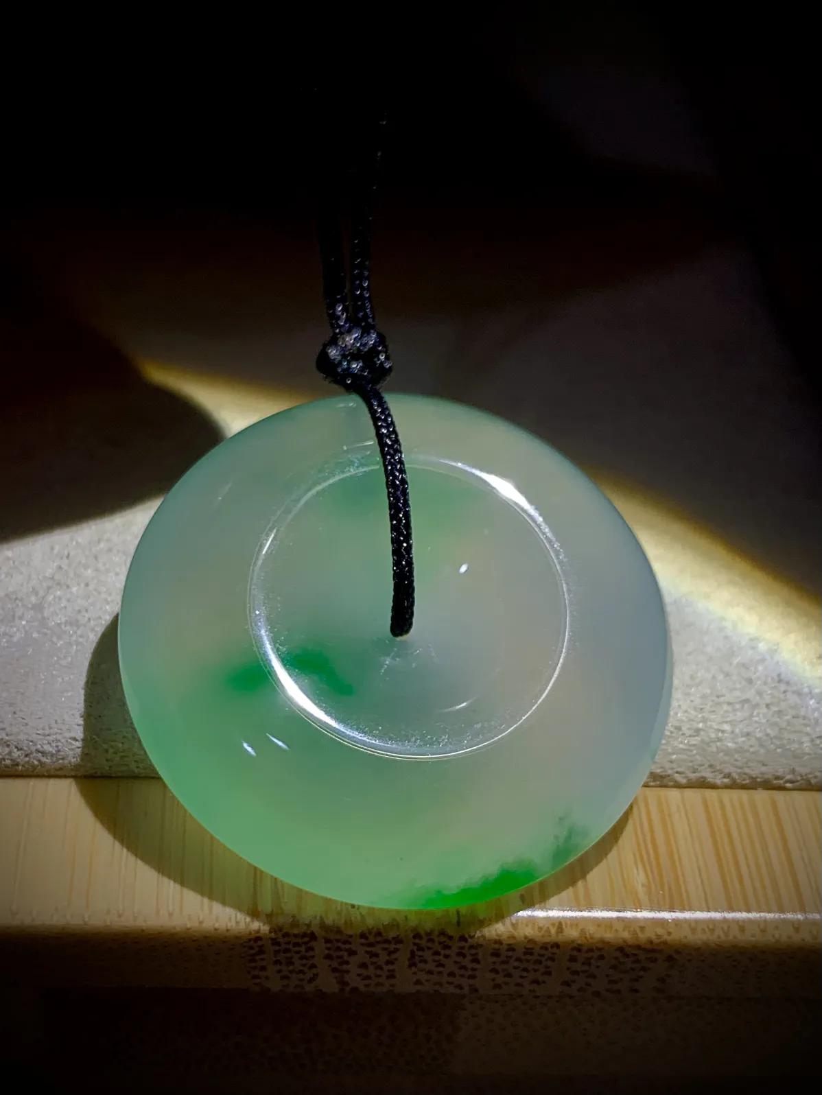 绿花平安扣子，30-7mm，