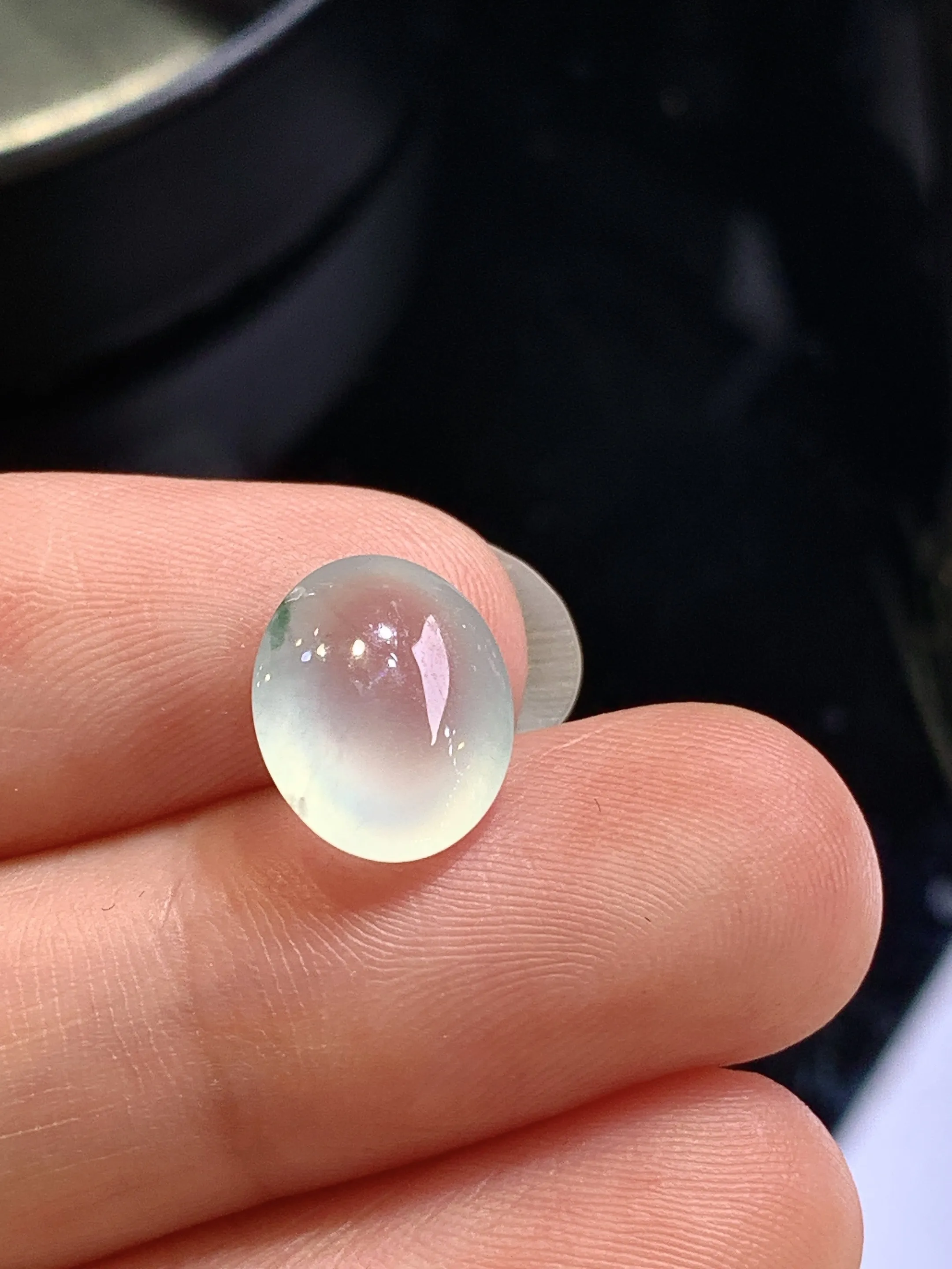 镶嵌款 冰种蛋面 玉质细腻 色泽清新艳丽 整体尺寸11.8*9*5.3