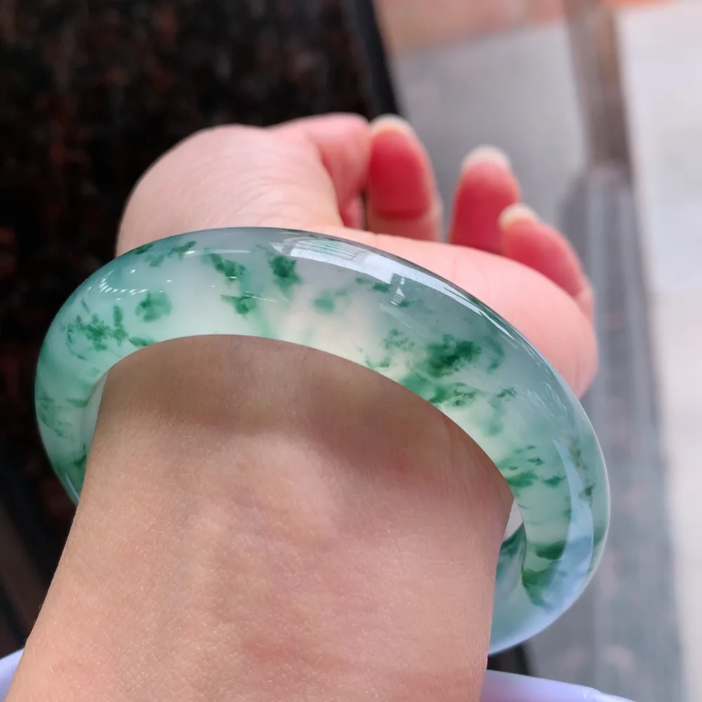 正圈冰玻飘花 无瑕 尺寸:55.4/13.1/9.1 花美 起刚光 高品质 