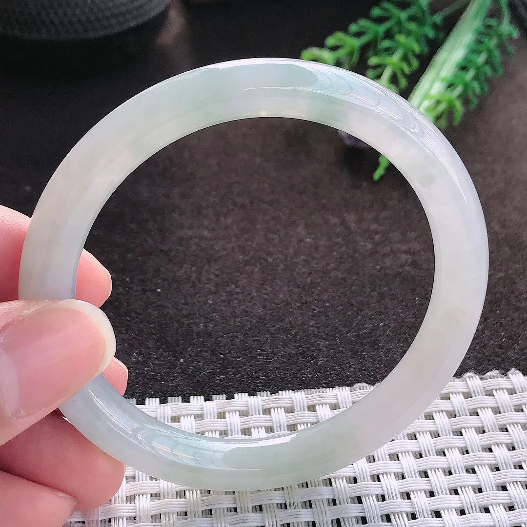 天然a货翡翠56/8.8/8.3老坑冰胶果冻圆条手镯玉手镯