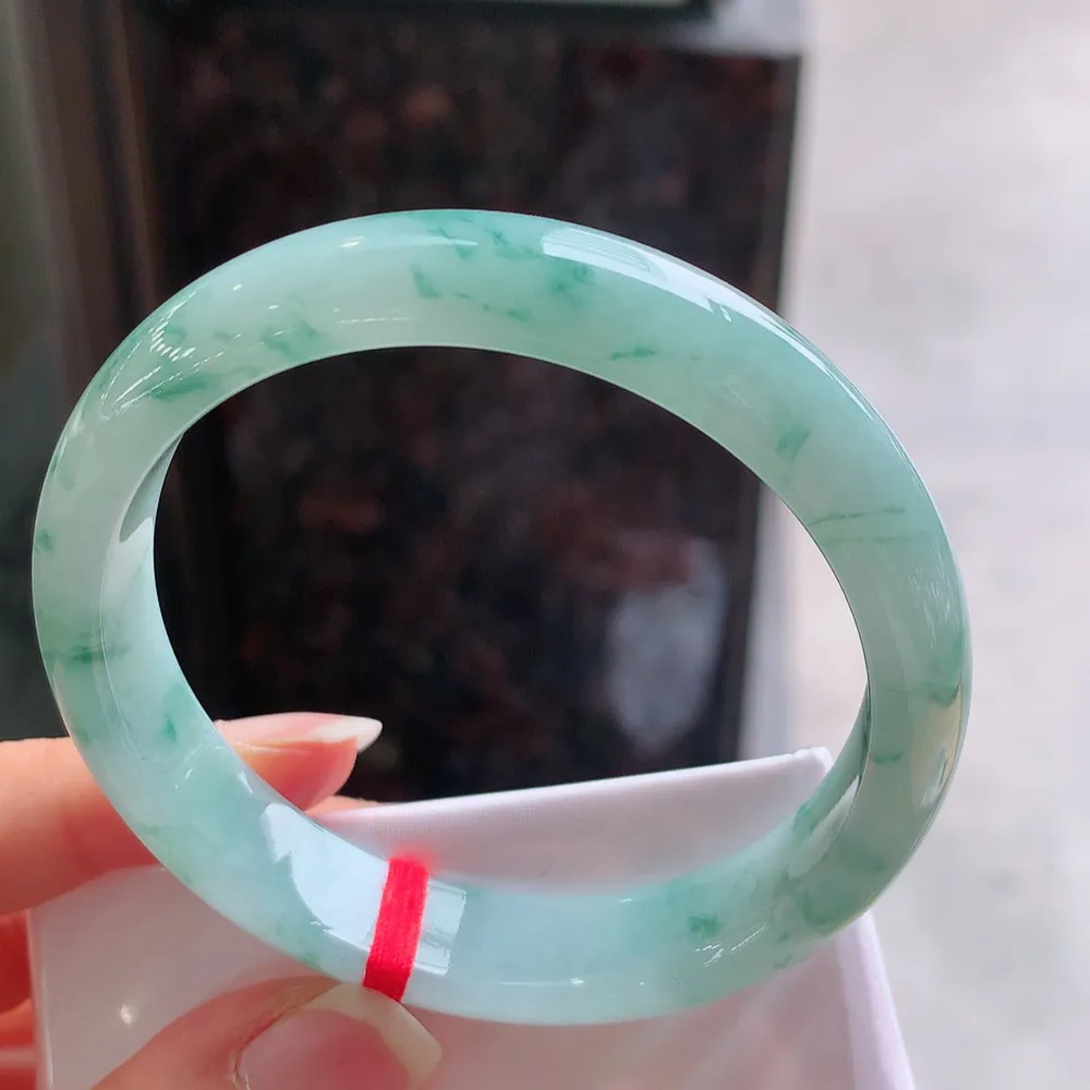 正圈冰蓝花 无瑕 尺寸:56.5/12.4/7.4 花美