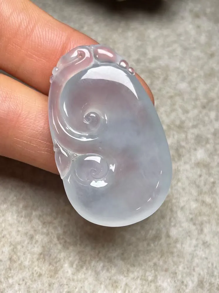 冰种【如意】吊坠，种水好，玉质细腻 ，卖相好‘