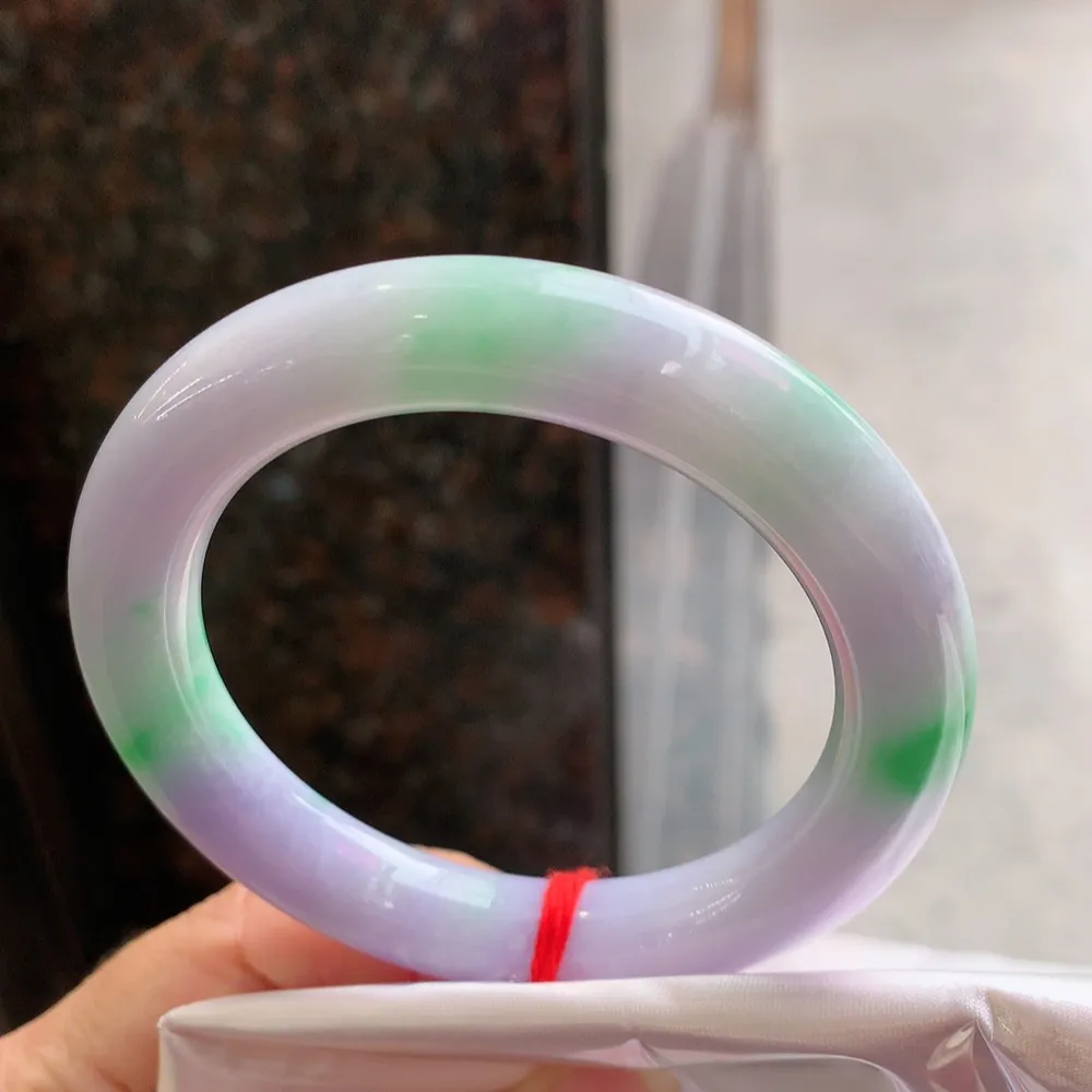 圆条冰糯春彩 无瑕 尺寸:56.1/11.1 超美