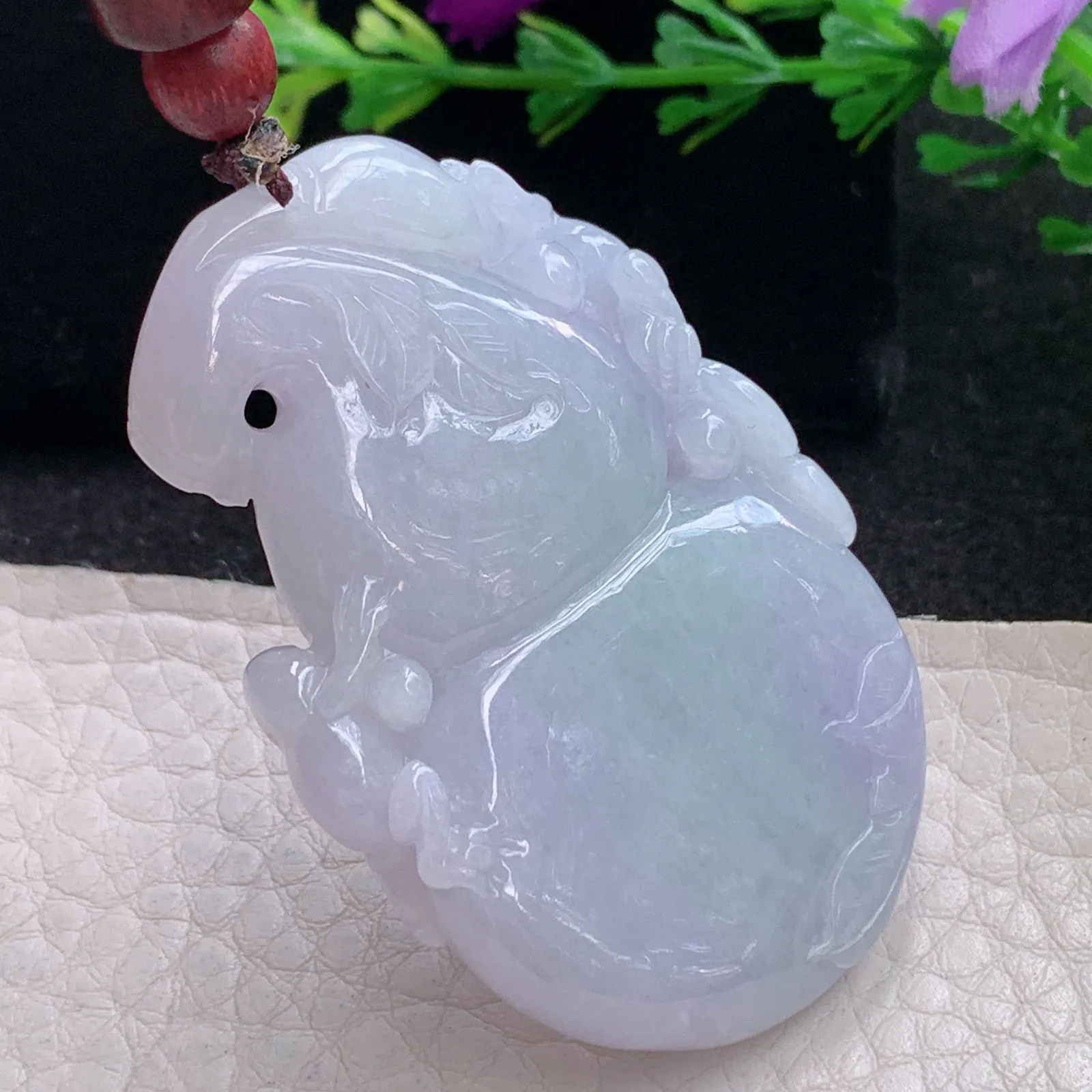 zen自然光51.5*33.5*9.2天然缅甸翡翠紫罗兰大葫芦玉吊坠 玉挂件