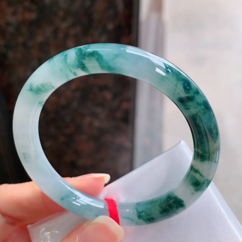 圆条高冰蓝花 无瑕 尺寸:51.6/8 花美🥰🥰