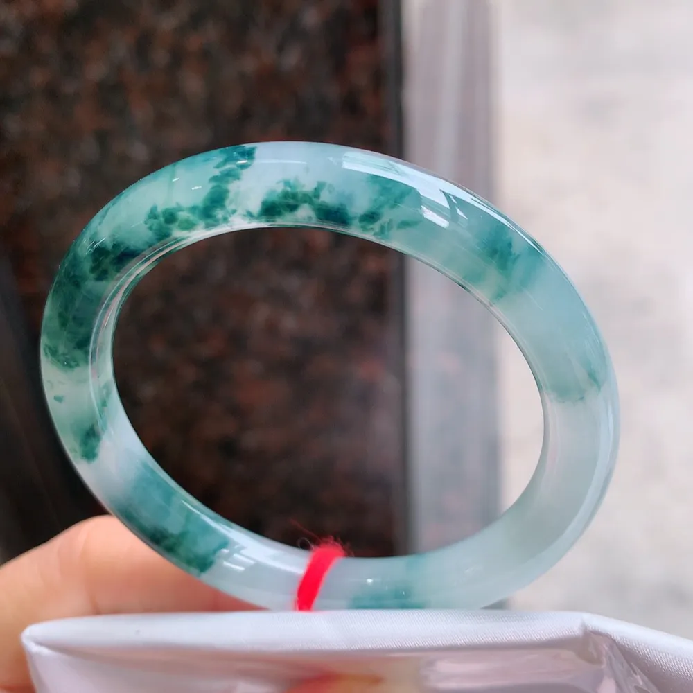 圆条高冰蓝花 无瑕 尺寸:51.6/8 花美🥰🥰