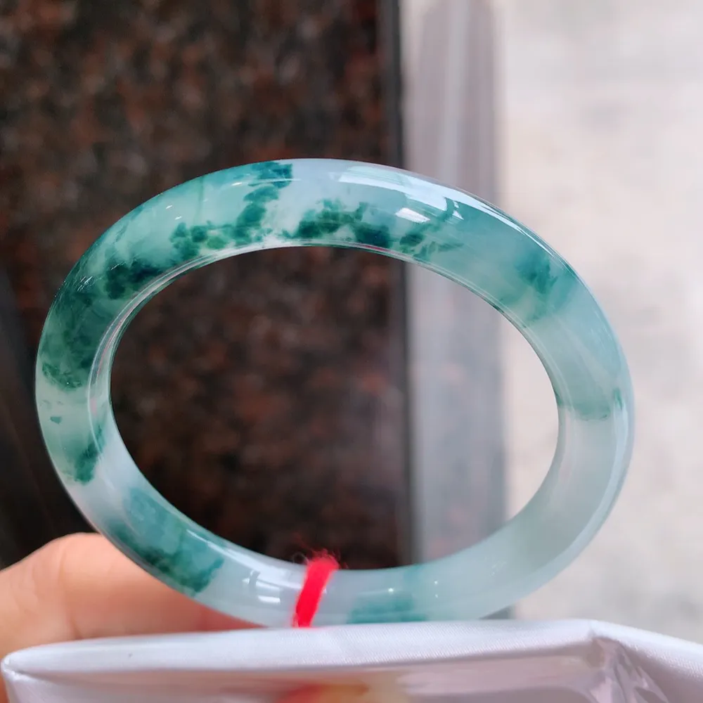 圆条高冰蓝花 无瑕 尺寸:51.6/8 花美🥰🥰