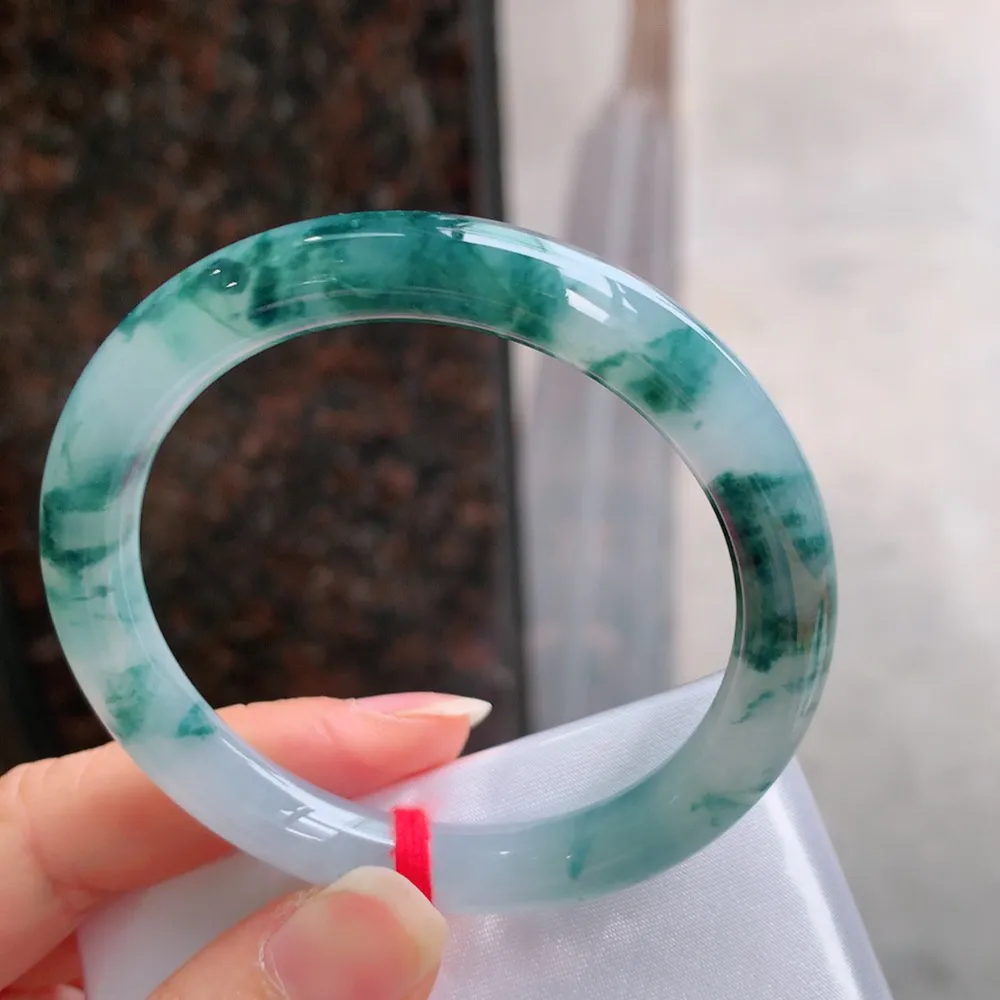 圆条高冰蓝花 无瑕 尺寸:51.6/8 花美🥰🥰