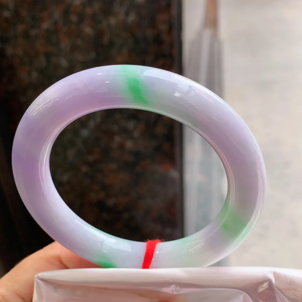 圆条冰糯春彩 无瑕 尺寸:56.1/11.1 超美