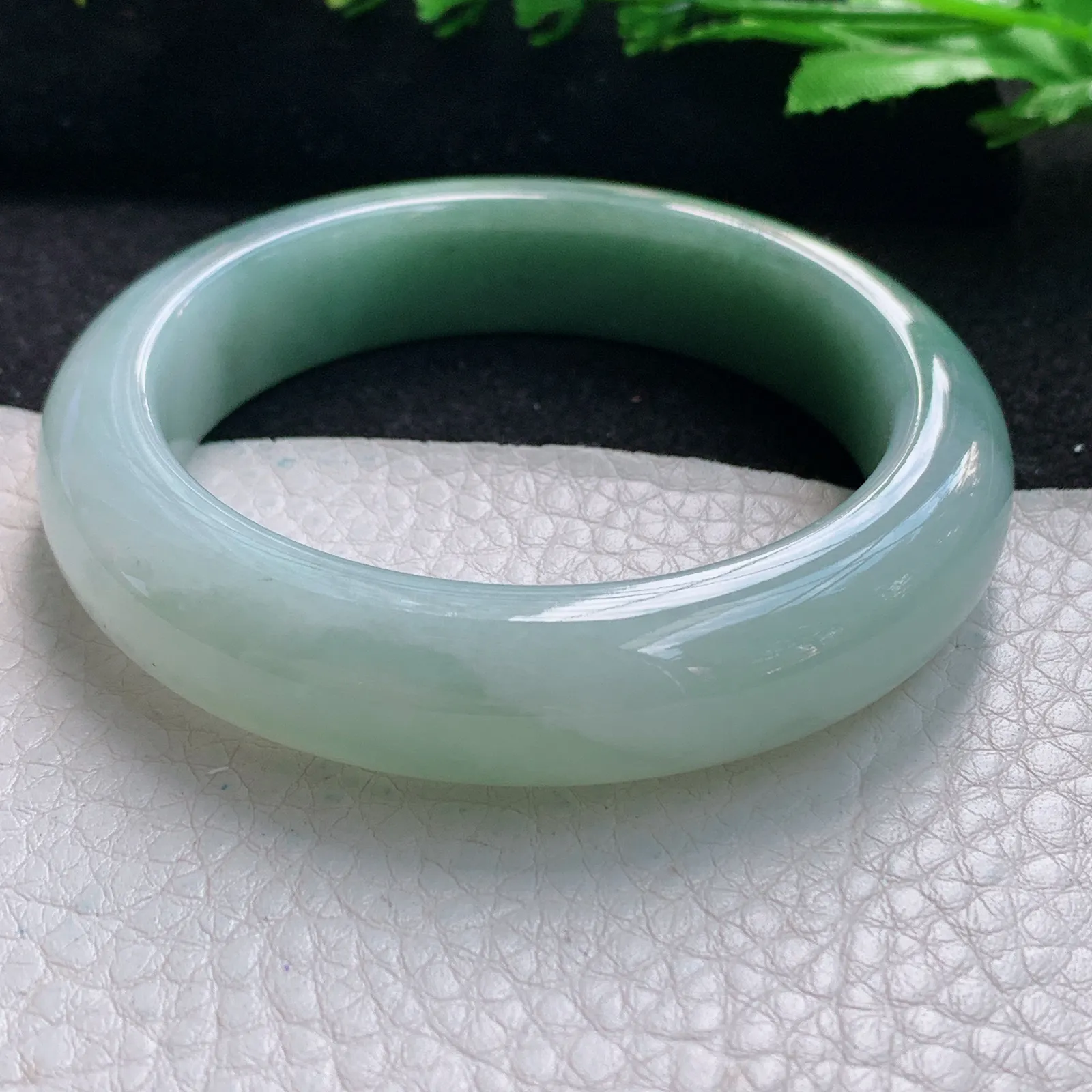 js自然光54*13.5*9.2招财镯 缅甸翡翠a货玉手镯半山水厚装宽边珠宝玉手环