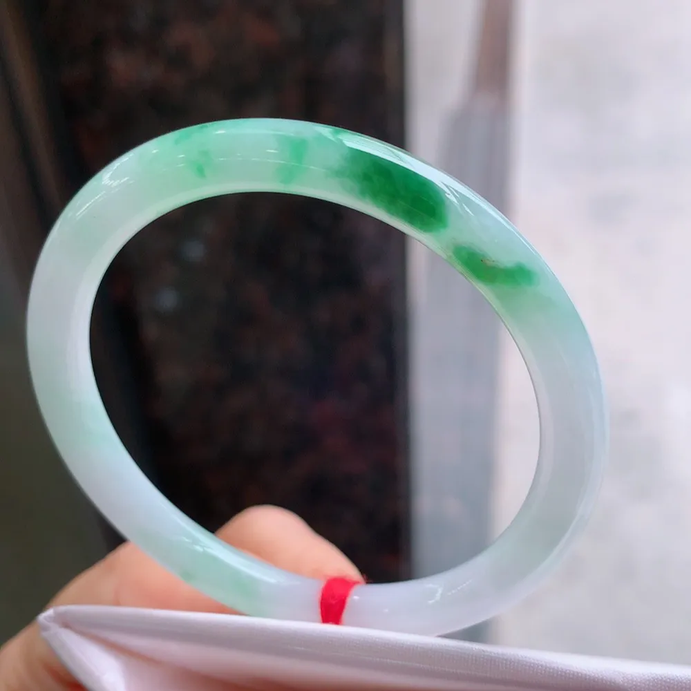 圆条冰春彩 无瑕 尺寸:53.7/7.1 超美