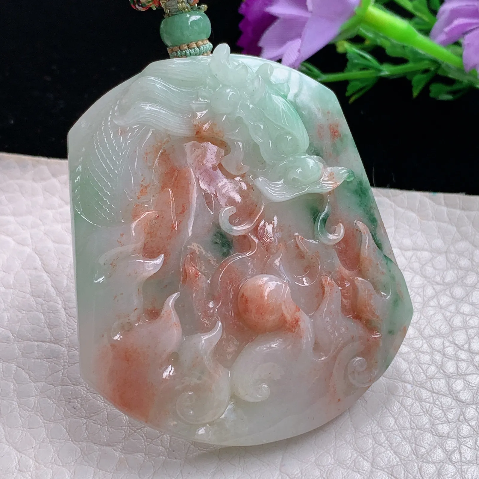 mut自然光57.5*40*10特色天然缅甸翡翠龙行天下 龙牌玉吊坠 玉挂件