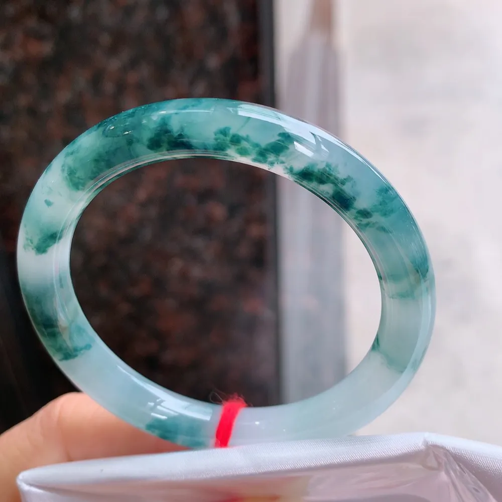 圆条高冰蓝花 无瑕 尺寸:51.6/8 花美🥰🥰