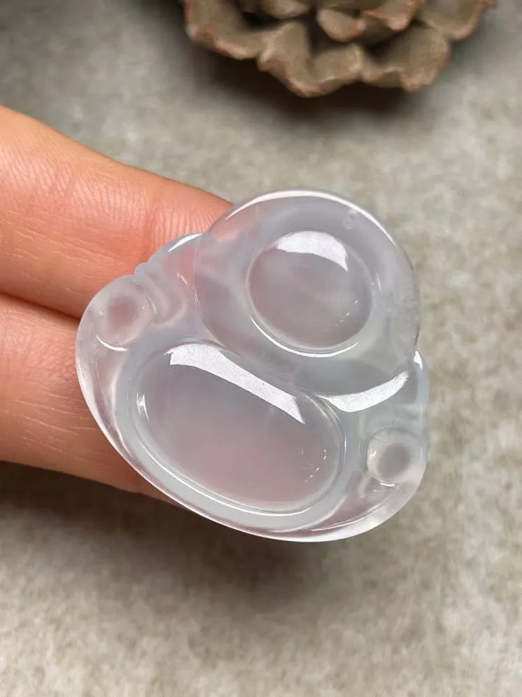 冰种【佛公】吊坠，种水好，玉质细腻 ，卖相好‘