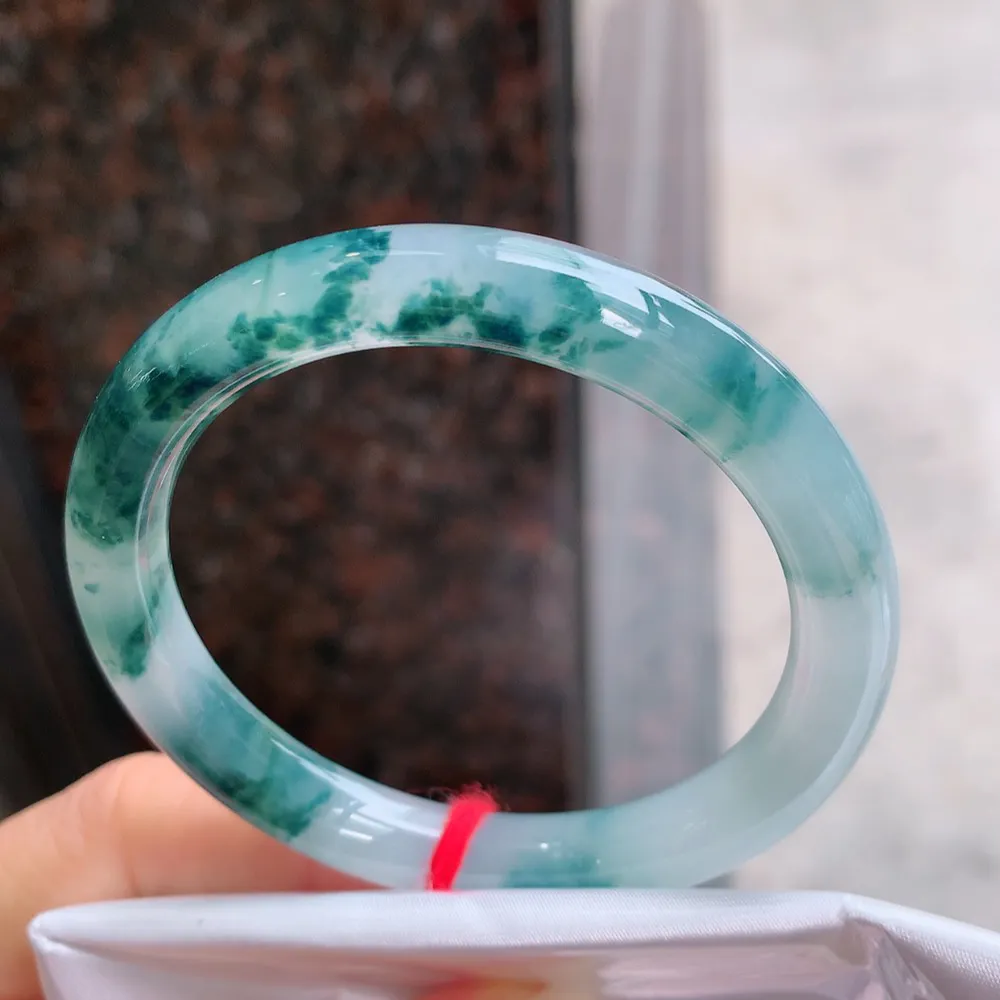 圆条高冰蓝花 无瑕 尺寸:51.6/8 花美🥰🥰