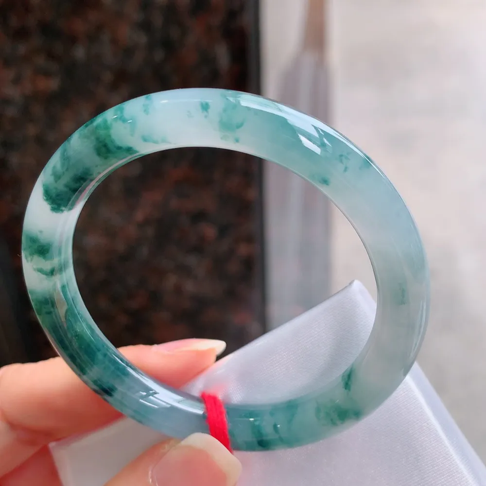 圆条高冰蓝花 无瑕 尺寸:51.6/8 花美🥰🥰