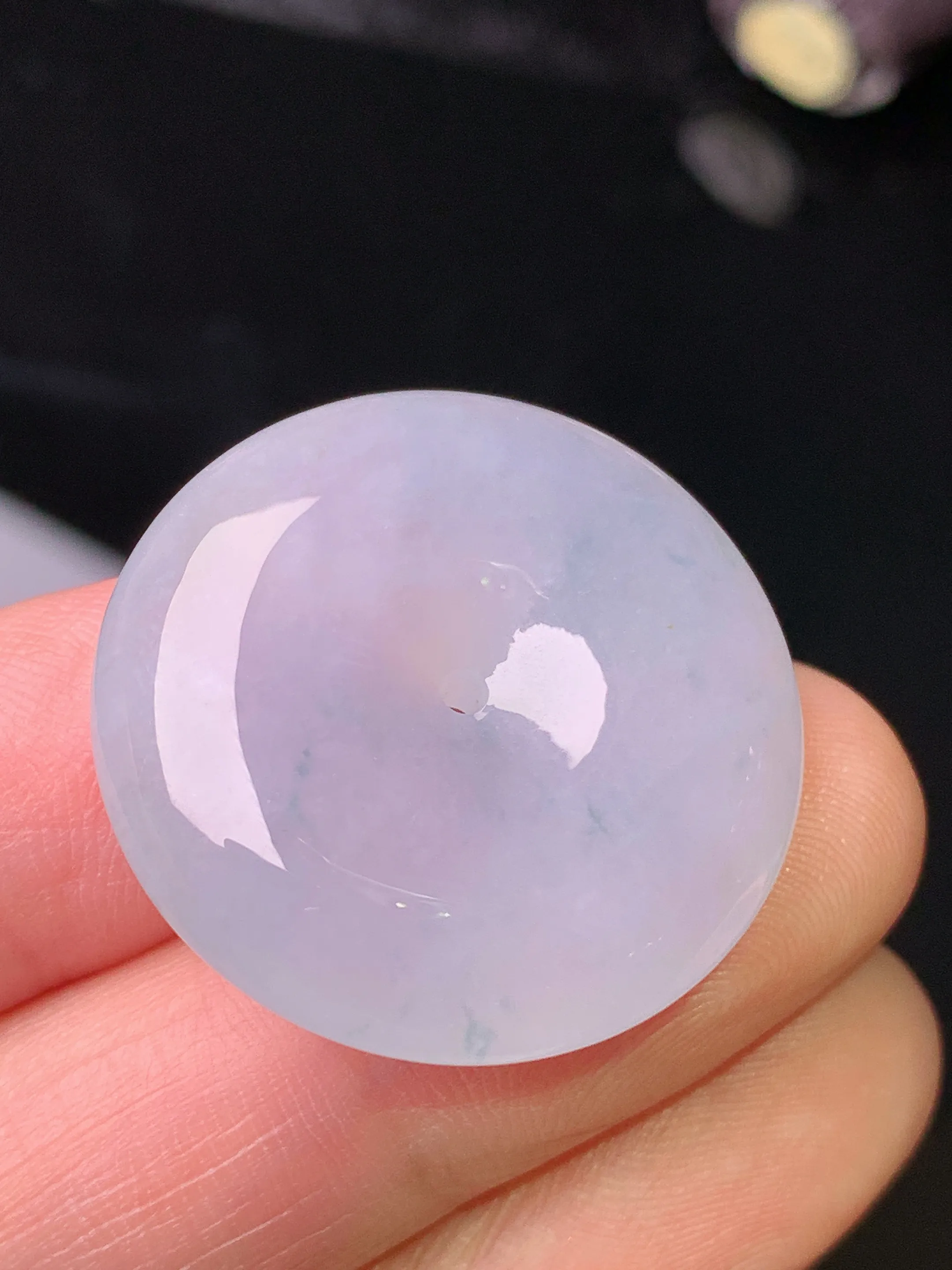 冰种平安扣吊坠 玉质细腻 色泽清新艳丽 整体尺寸26*7.5