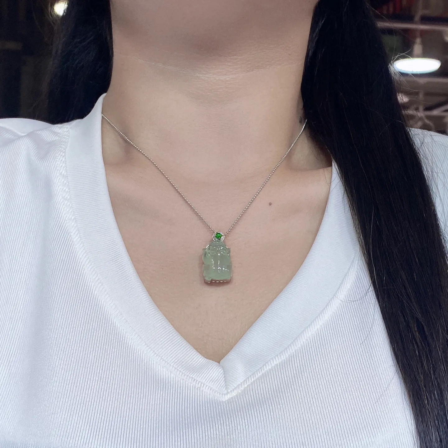 冰晴貔貅吊坠 尺寸28.4-14.7-9.3毫米