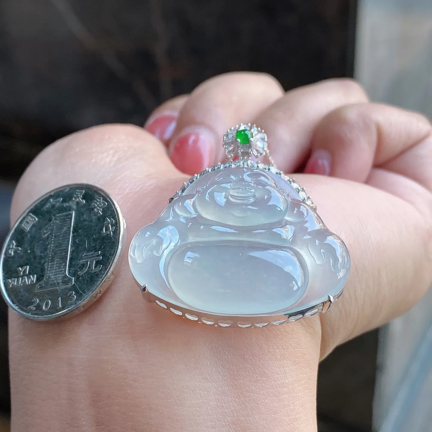 冰润佛公吊坠 尺寸36.8-33.6-8.8毫米