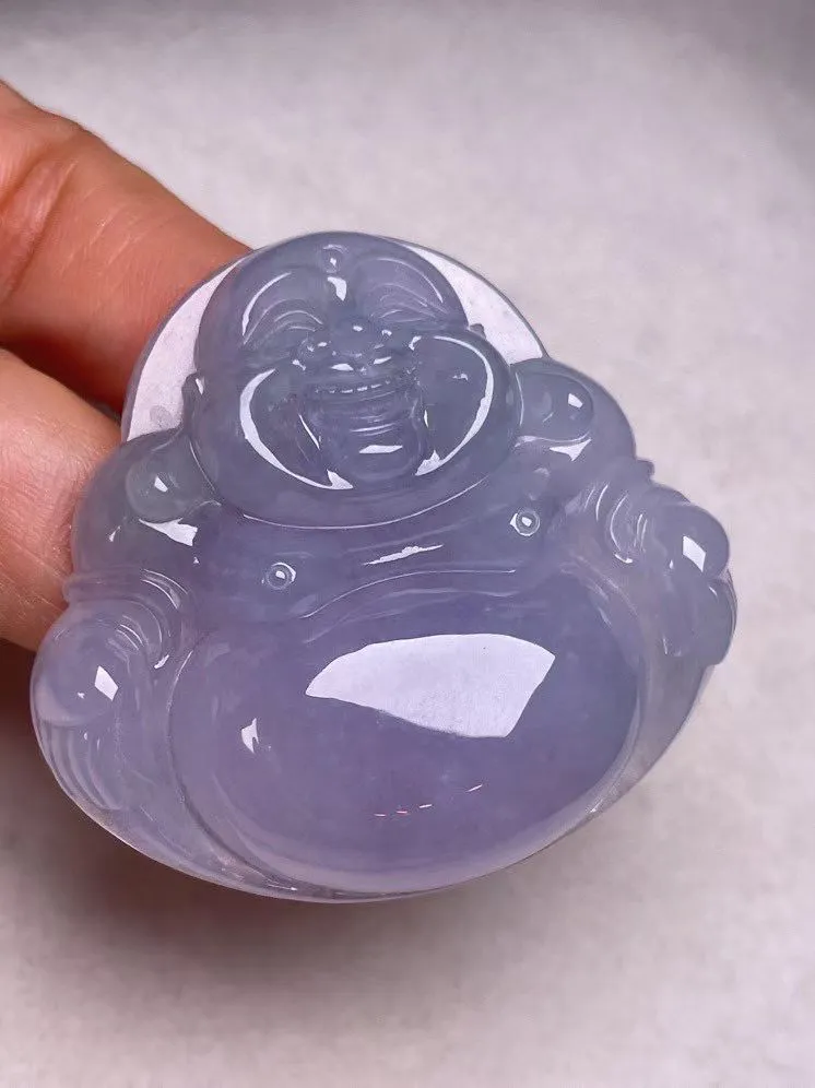 冰糯种紫罗兰【佛公】吊坠，种水好，玉质细腻 ，卖相好‘