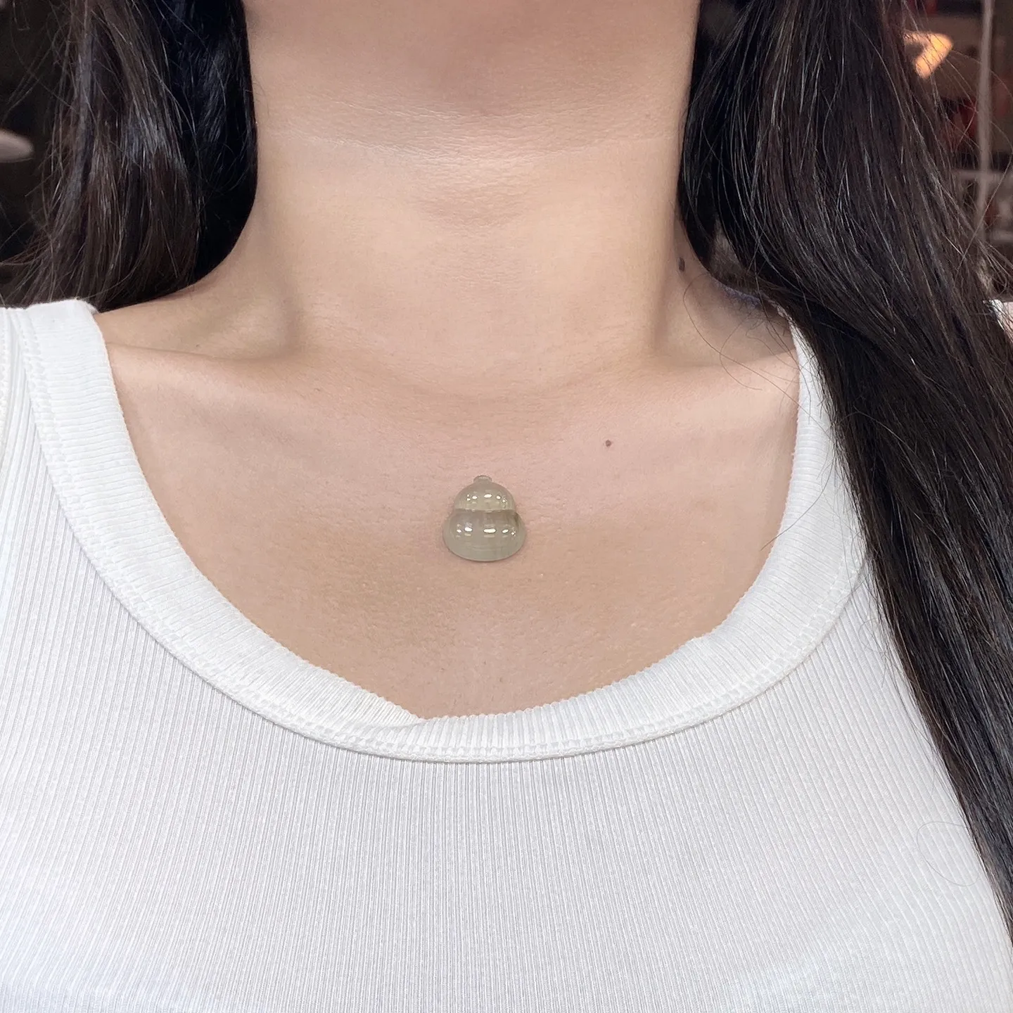 老坑冰胶飘花葫芦吊坠 尺寸21.5-17.8-6.1毫米