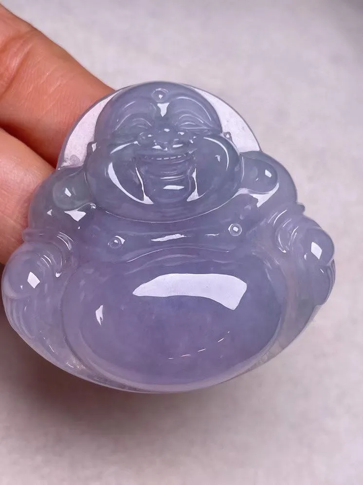 冰糯种紫罗兰【佛公】吊坠，种水好，玉质细腻 ，卖相好‘