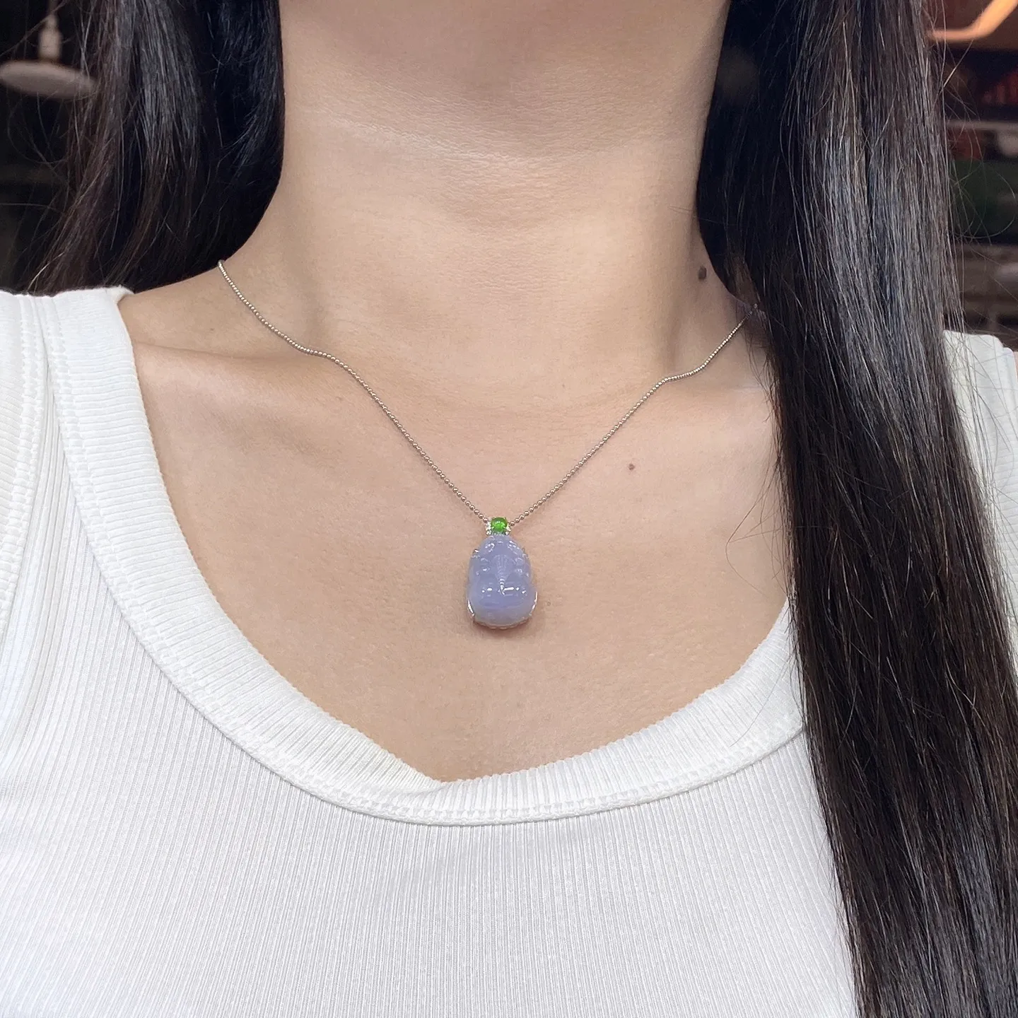 冰润紫罗兰貔貅吊坠 尺寸27.1-15.6-10.8毫米