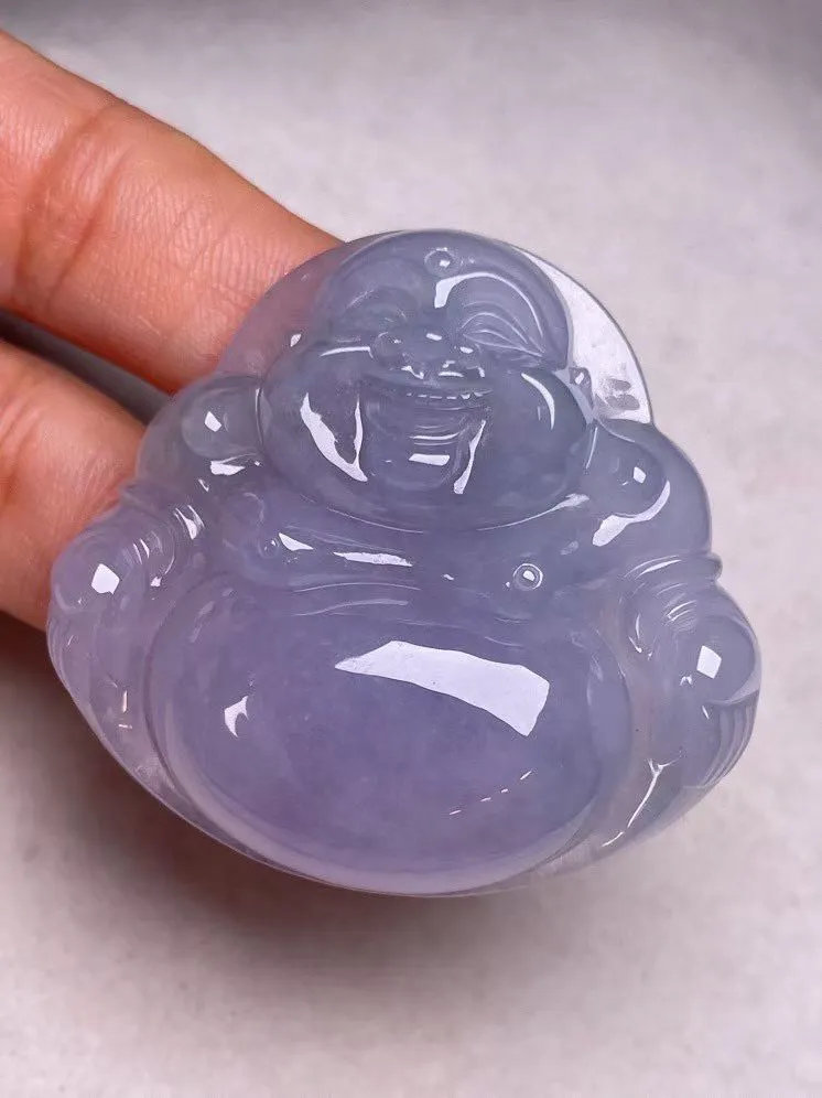 冰糯种紫罗兰【佛公】吊坠，种水好，玉质细腻 ，卖相好‘