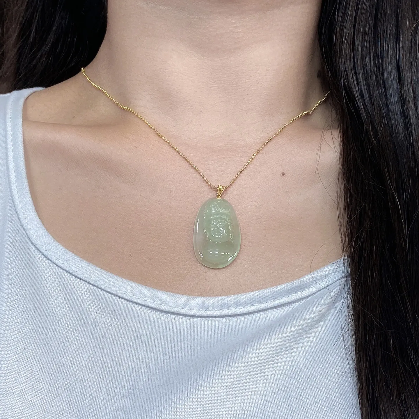 冰晴观音吊坠 尺寸40.6-20.7-8毫米