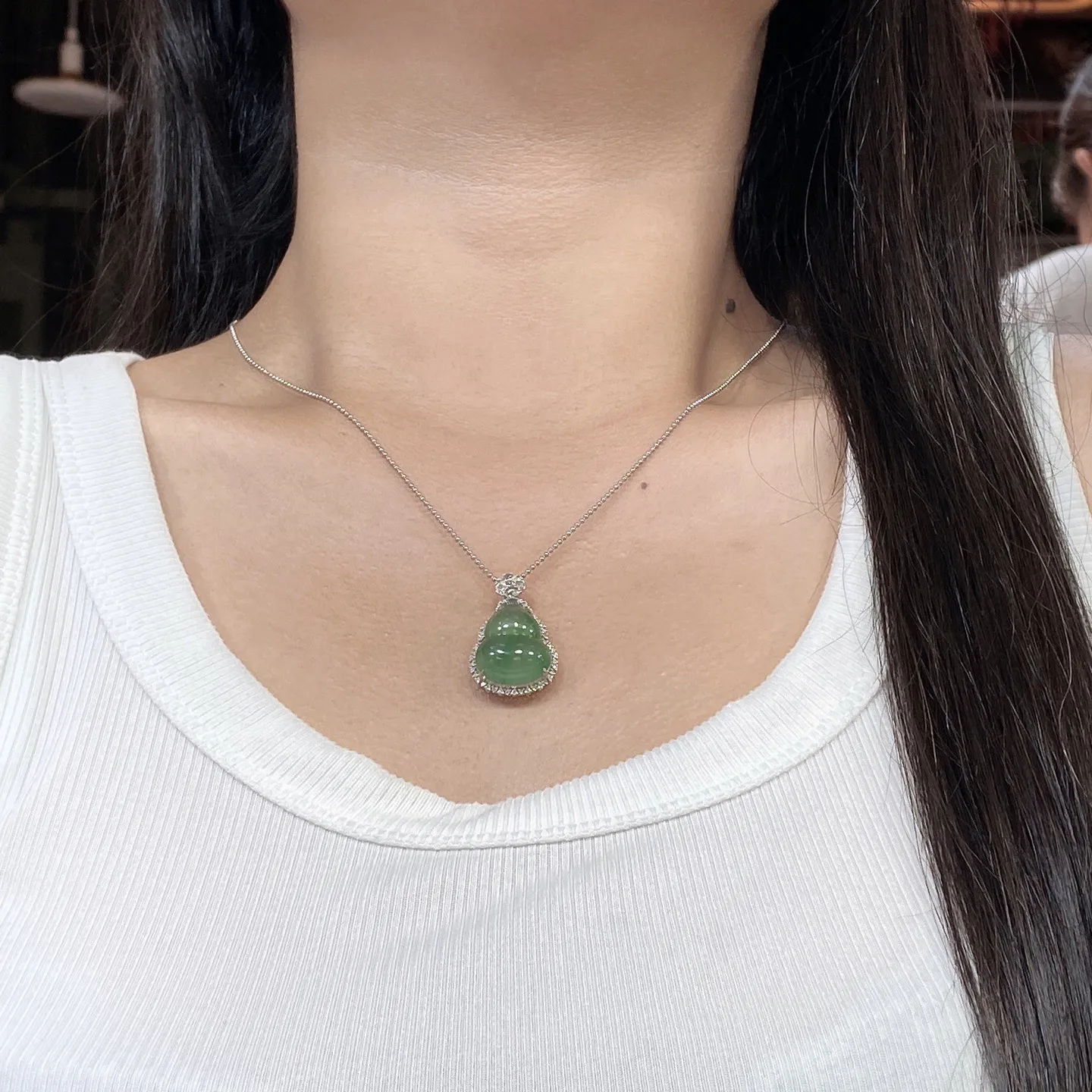 冰种飘花葫芦吊坠 尺寸29.6-18.2-10.1毫米