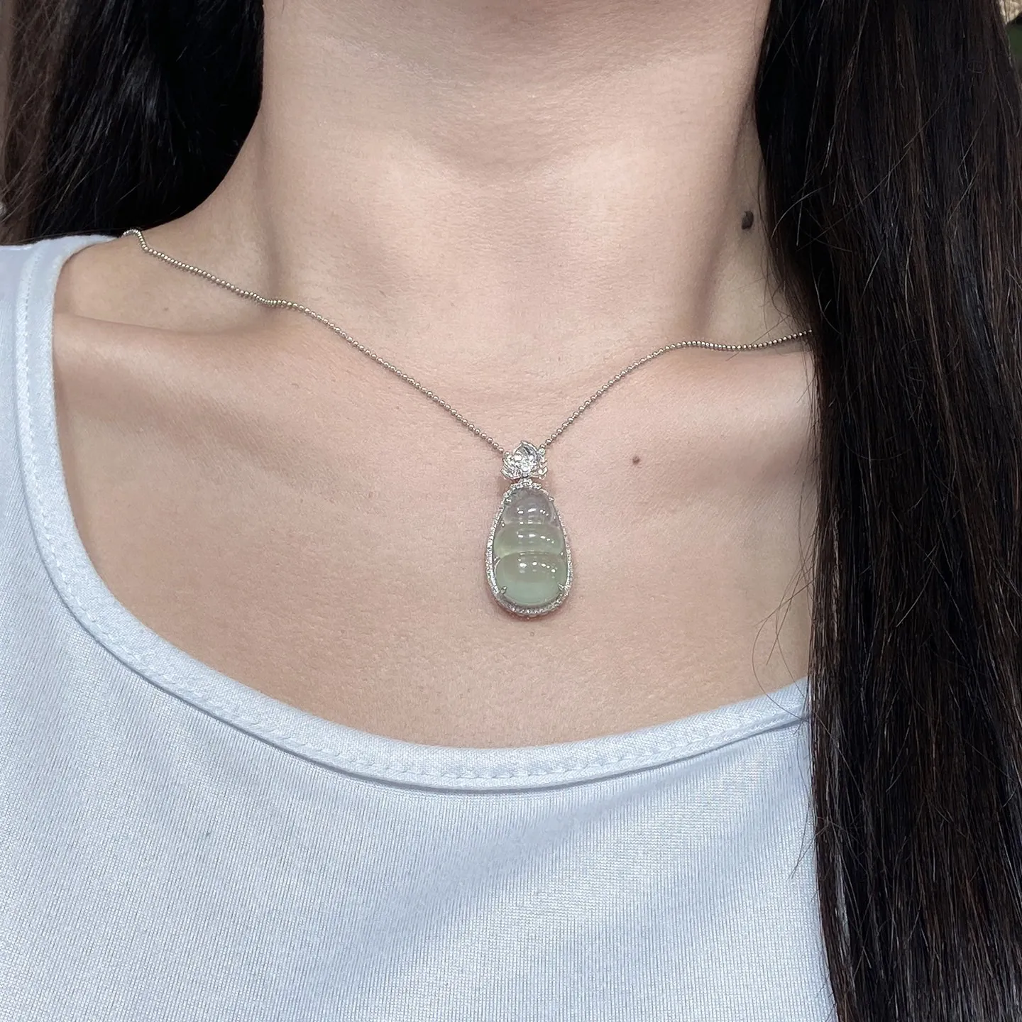 冰种福豆吊坠 尺寸34.2-16.5-8.8毫米