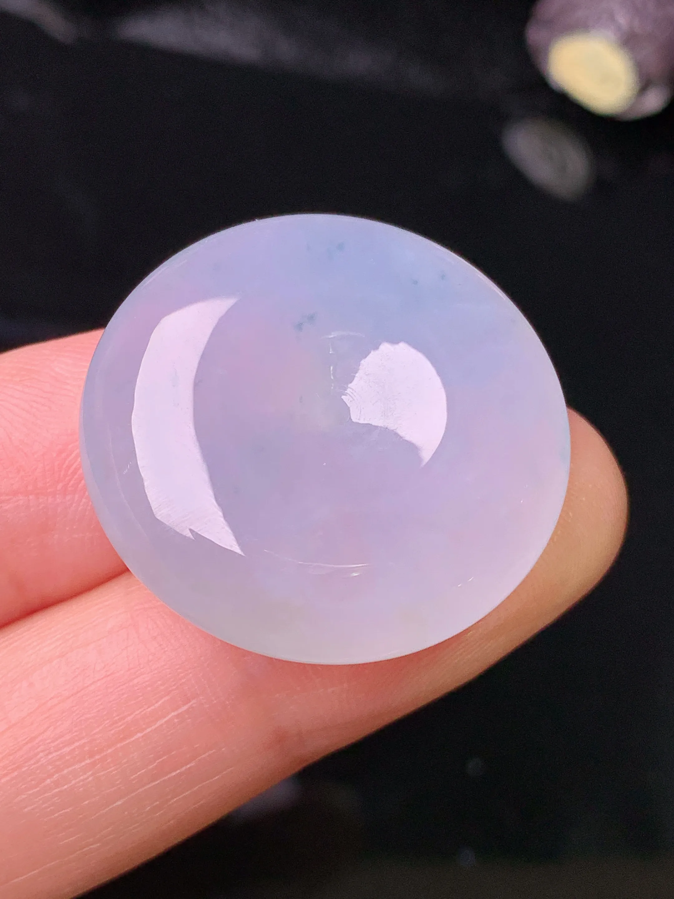 冰种平安扣吊坠 玉质细腻 色泽清新艳丽 整体尺寸26*7.5