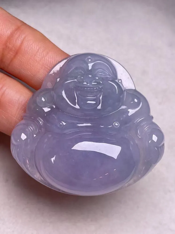 冰糯种紫罗兰【佛公】吊坠，种水好，玉质细腻 ，卖相好‘