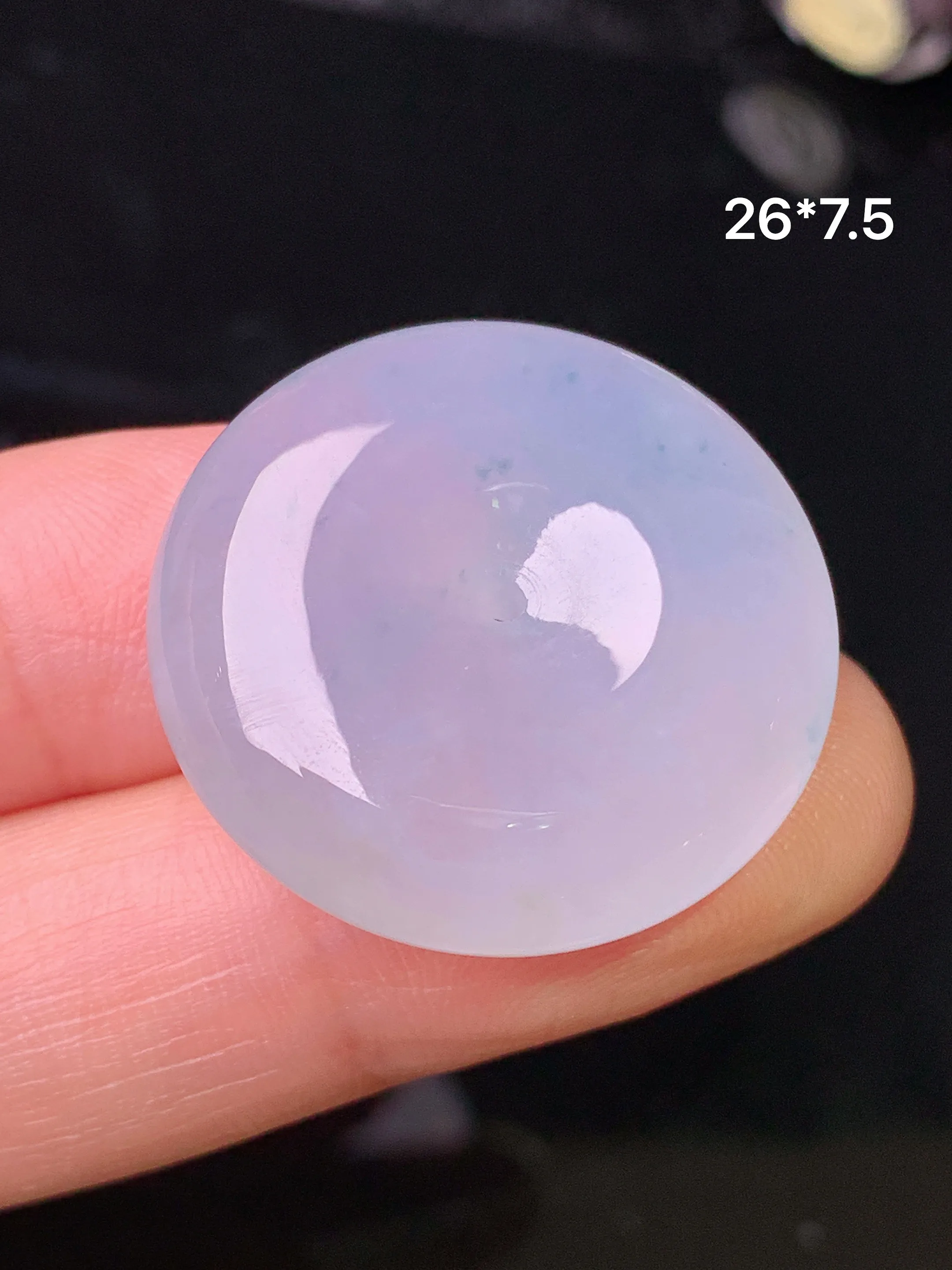 冰种平安扣吊坠 玉质细腻 色泽清新艳丽 整体尺寸26*7.5