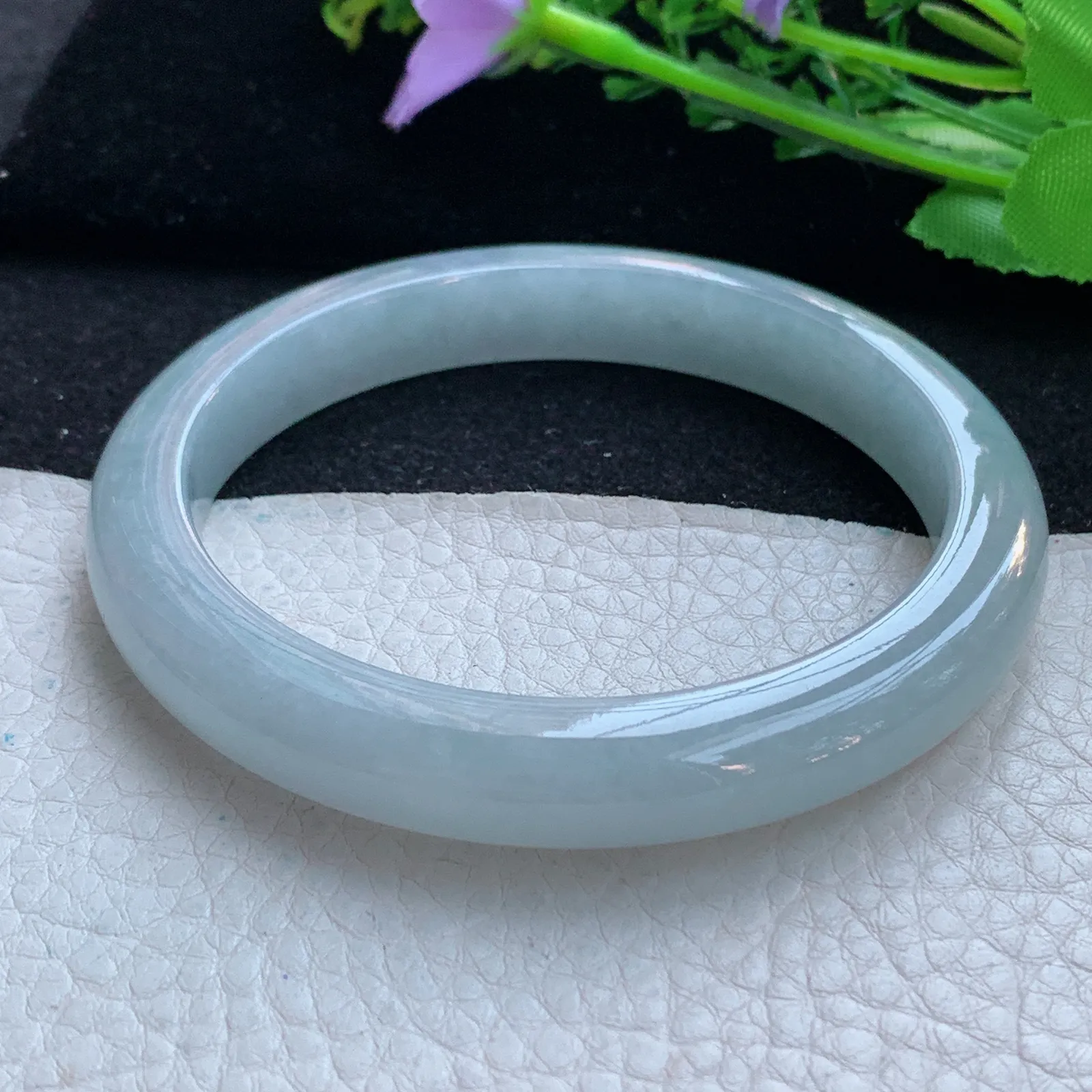 js大圈口62*10.3*8.6平安镯 缅甸翡翠a货玉手镯纯美宽边珠宝玉手环