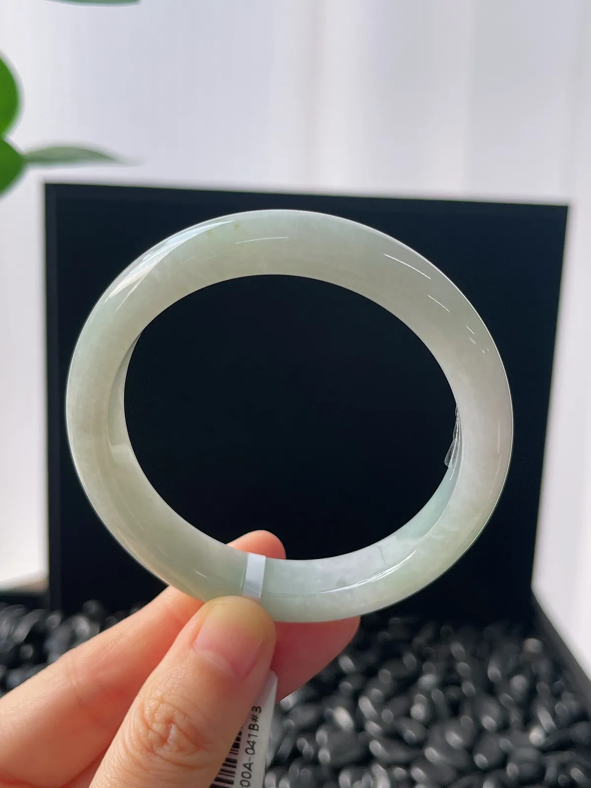 正圈55.4圈口，翡翠冰糯种飘花手镯