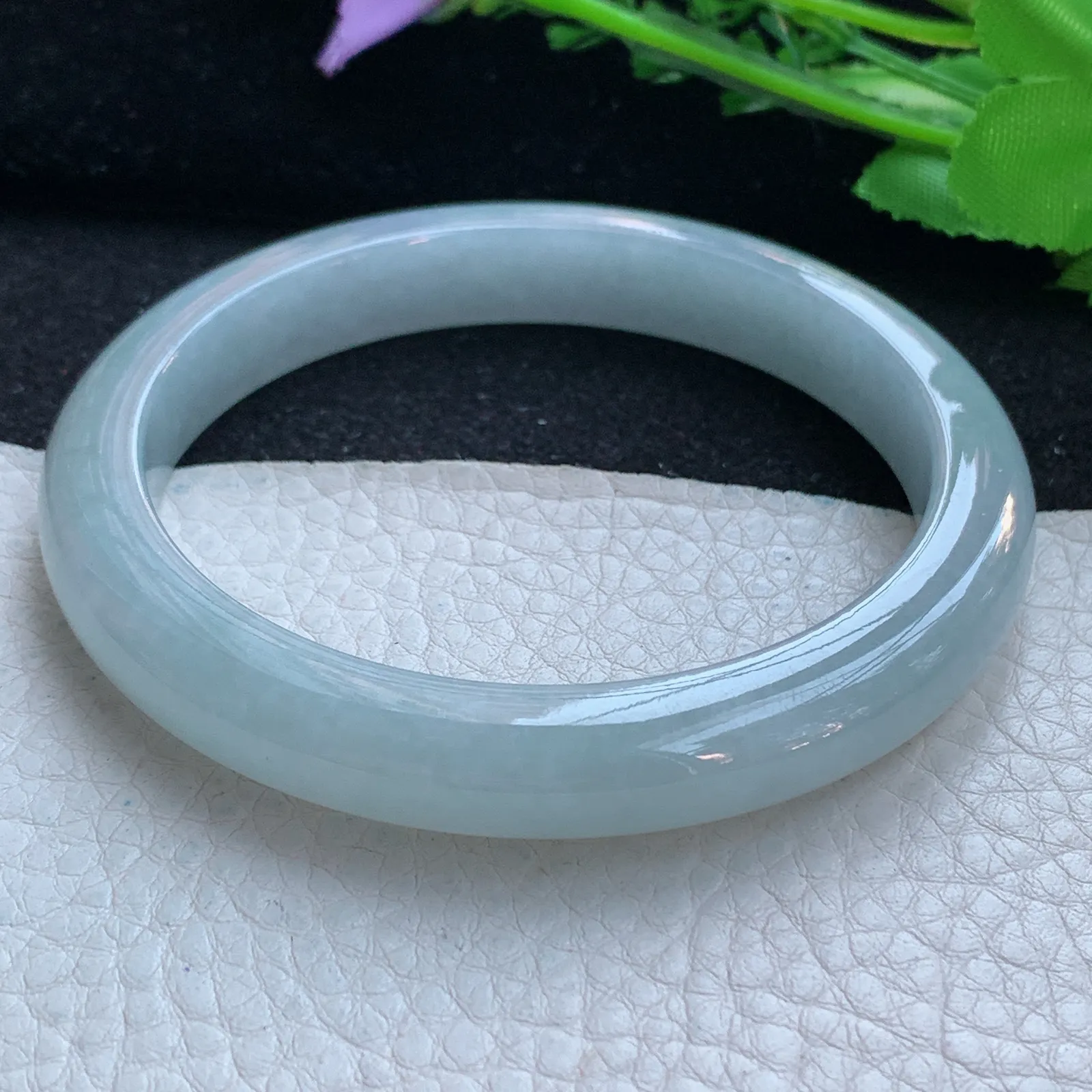 js大圈口62*10.3*8.6平安镯 缅甸翡翠a货玉手镯纯美宽边珠宝玉手环