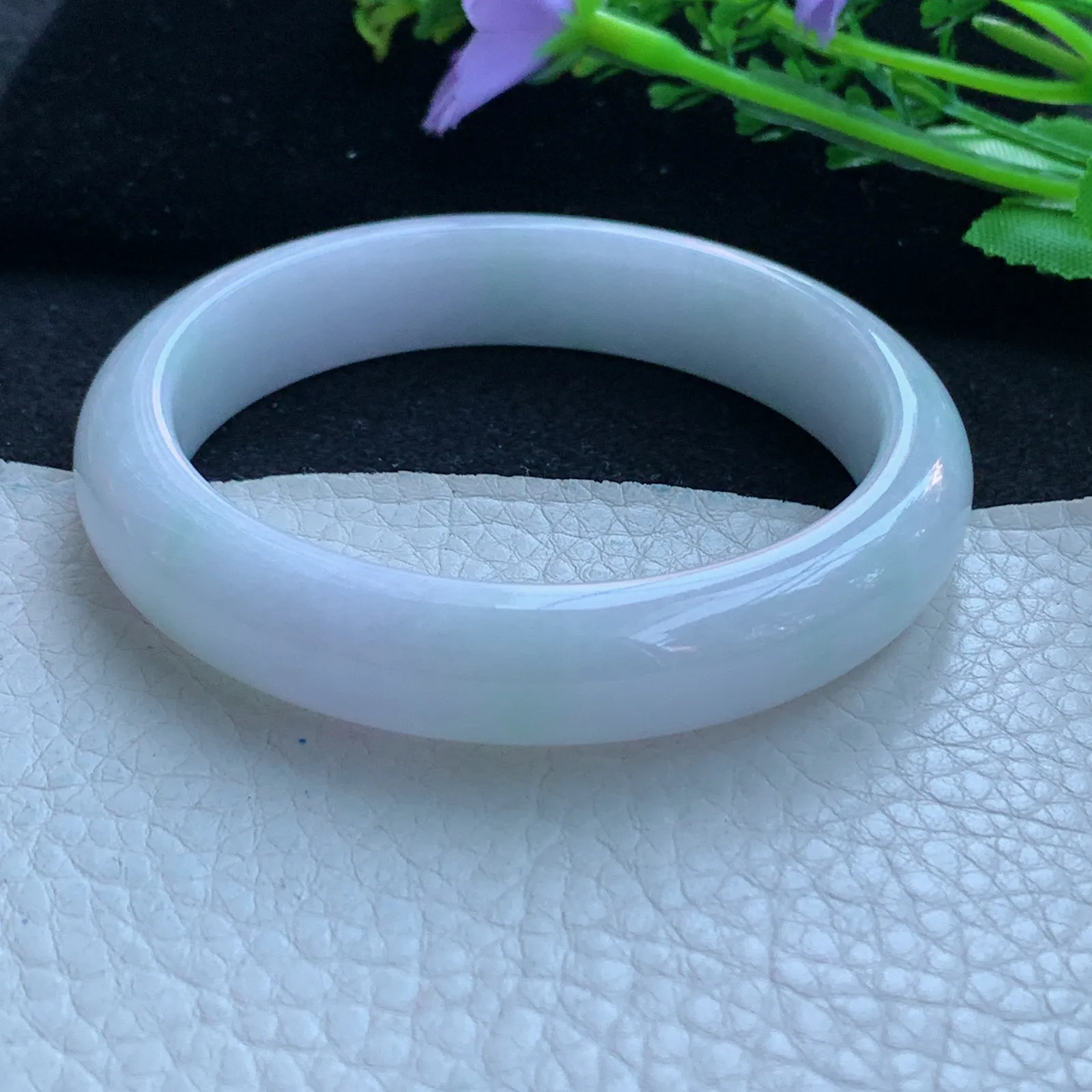 jx自然光57*12.2*8平安镯 缅甸翡翠a货玉手镯纯美宽边玉手环