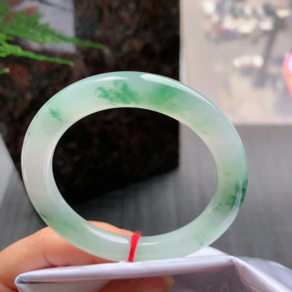 圆条高冰绿花 内圈细纹 尺寸:57.7/9.5 种色兼备🥰🥰