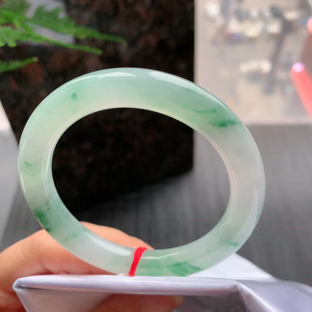 圆条高冰绿花 内圈细纹 尺寸:57.7/9.5 种色兼备🥰🥰