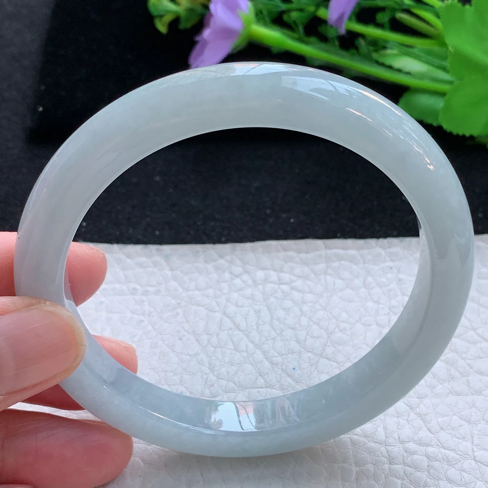 js大圈口62*10.3*8.6平安镯 缅甸翡翠a货玉手镯纯美宽边珠宝玉手环