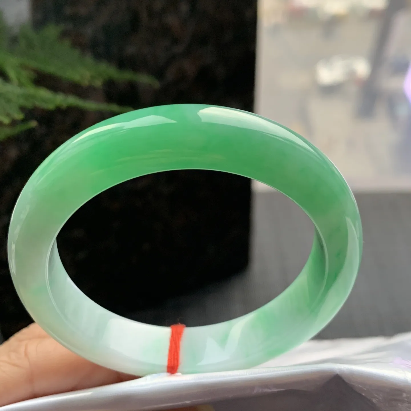 正圈一大节阳绿 无瑕 尺寸:53.3/12.2/8.7 色好🥰🥰