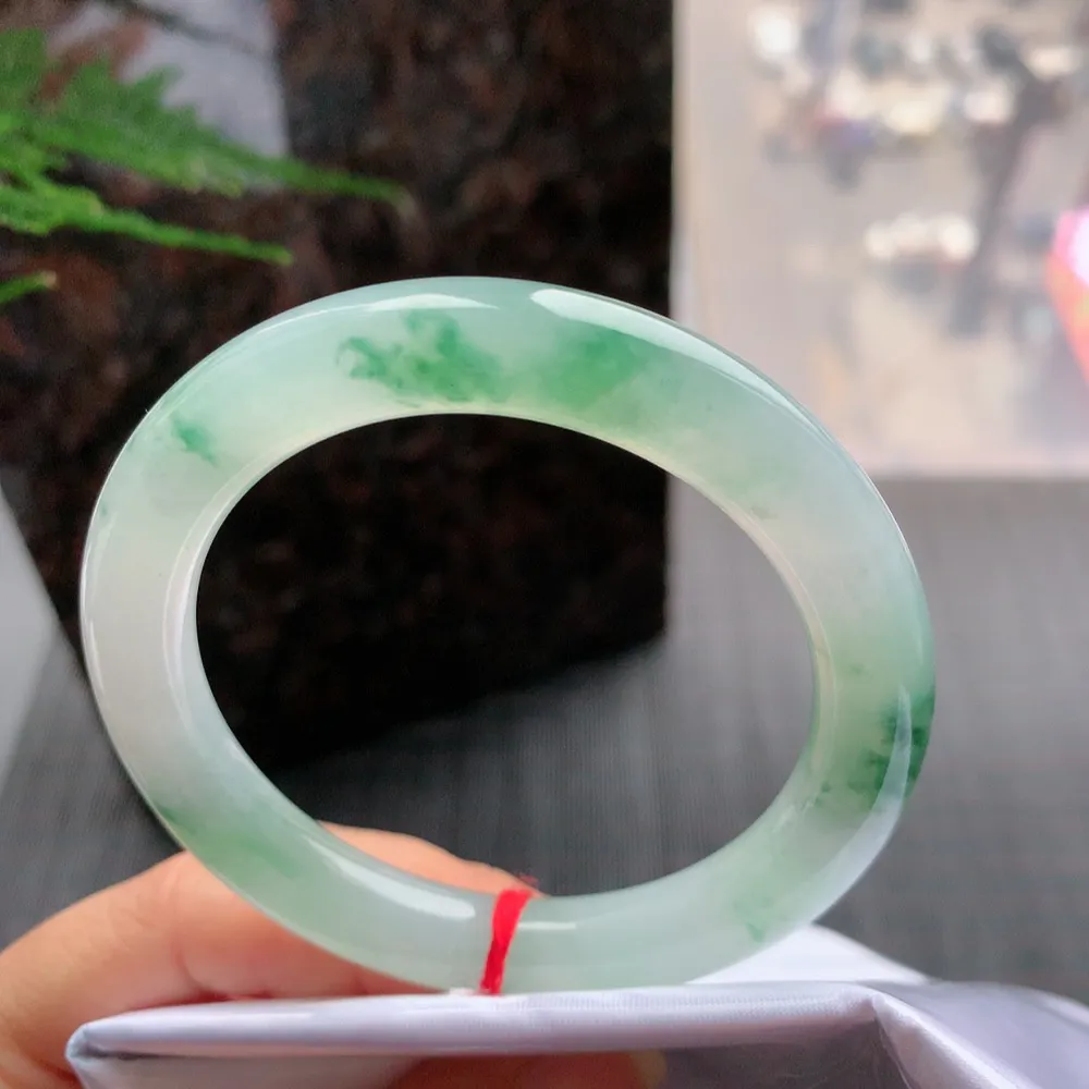 圆条高冰绿花 内圈细纹 尺寸:57.7/9.5 种色兼备🥰🥰