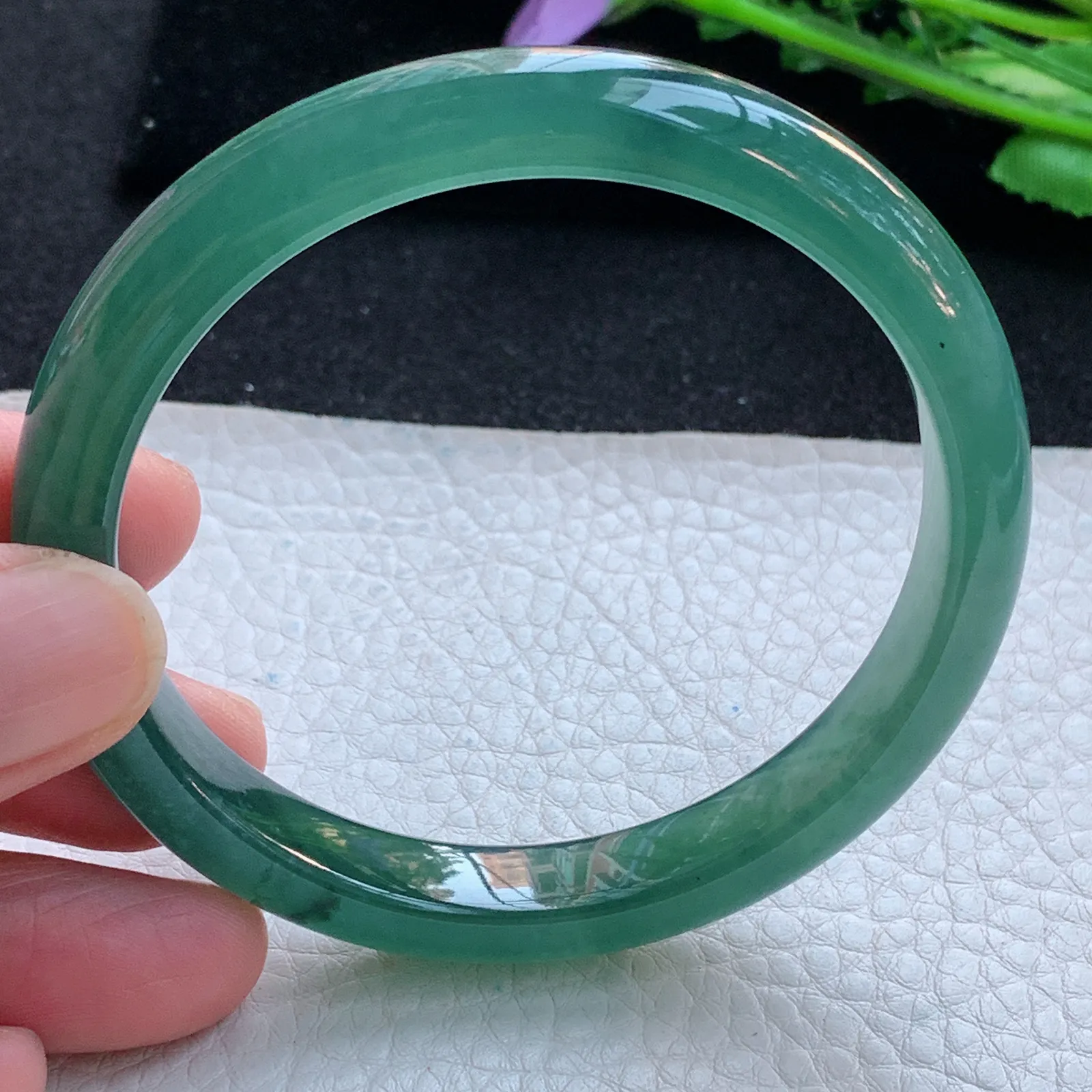 mq自然光59*10*7.3平安镯 翡翠a货玉手镯冰润蓝韵宽边珠宝玉手环