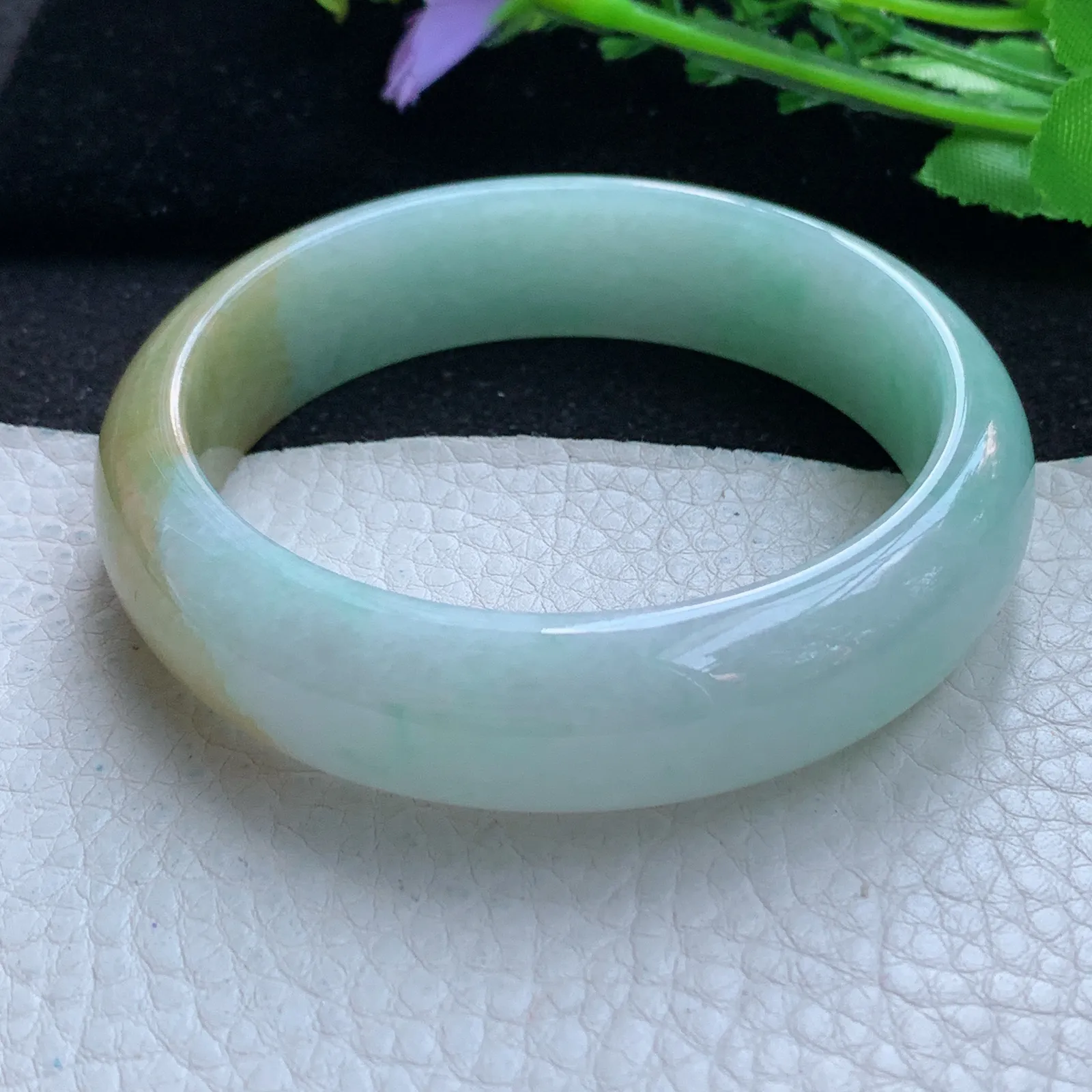 z大圈口60*16*8轮胎镯 缅甸翡翠a货玉手镯冰双彩大气宽边珠宝玉手环