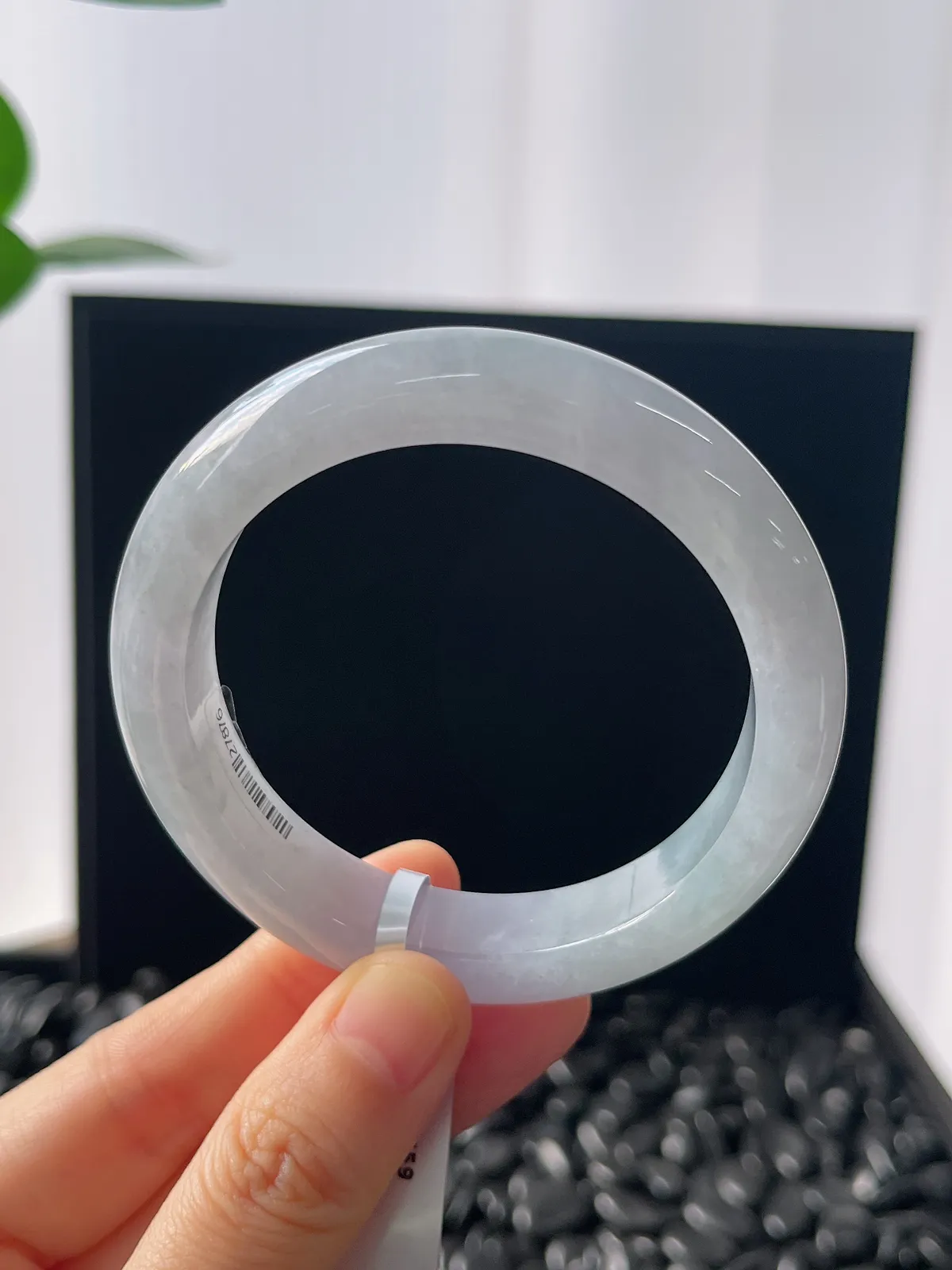 正圈53.8圈口，翡翠糯化种春带彩手镯