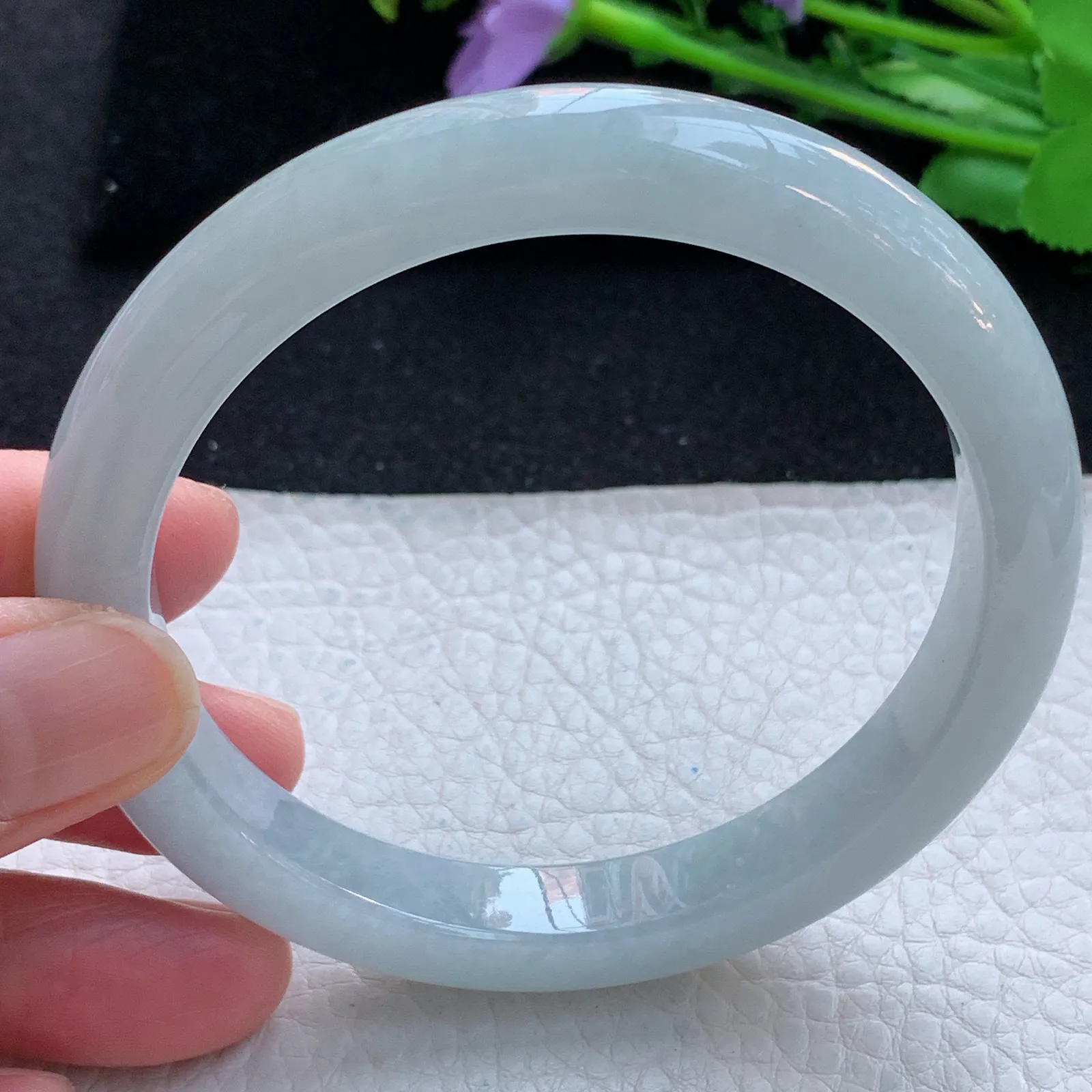 js大圈口62*10.3*8.6平安镯 缅甸翡翠a货玉手镯纯美宽边珠宝玉手环